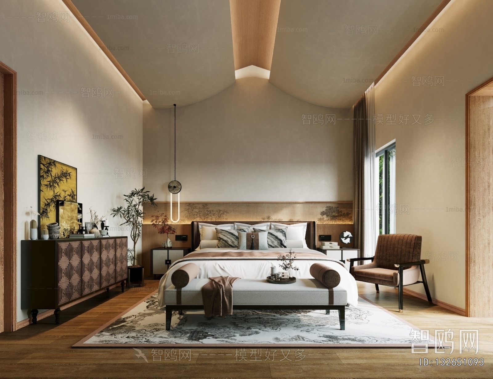 New Chinese Style Bedroom