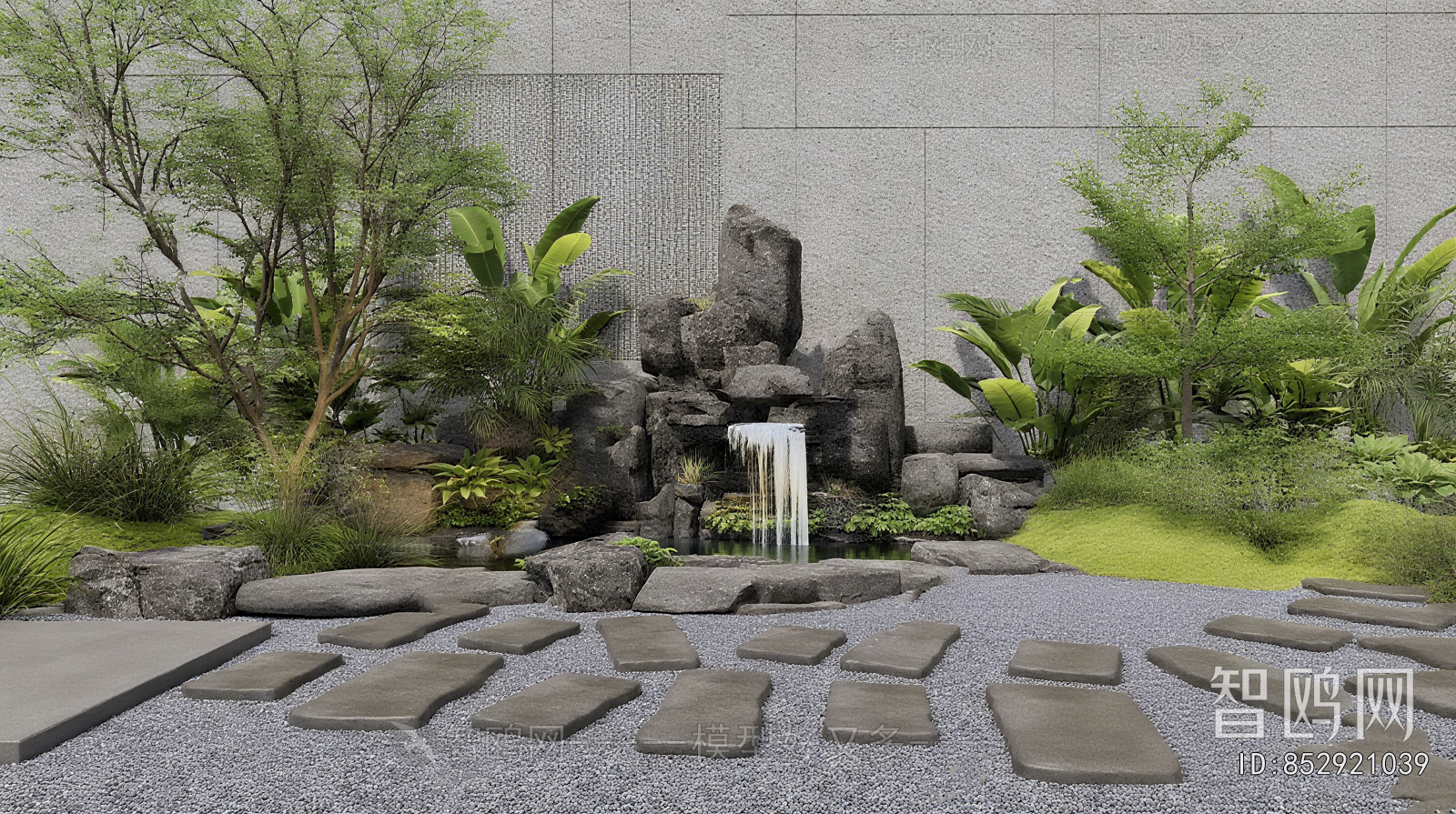 New Chinese Style Rockery Waterscape