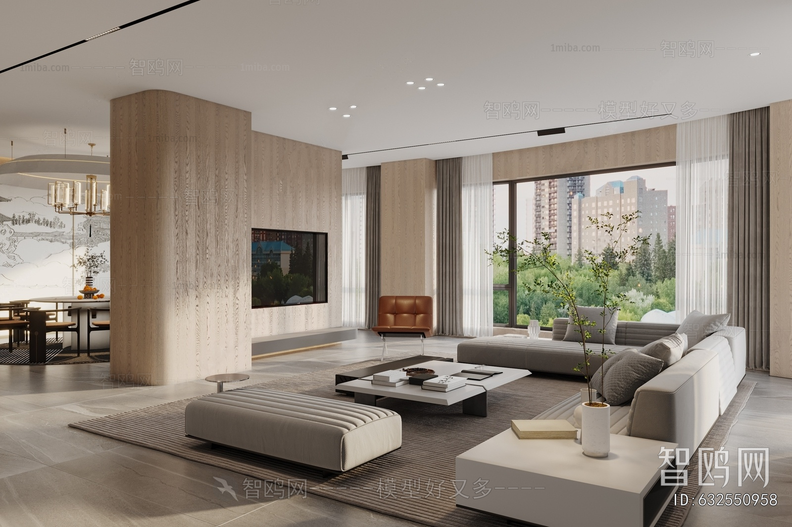 New Chinese Style A Living Room