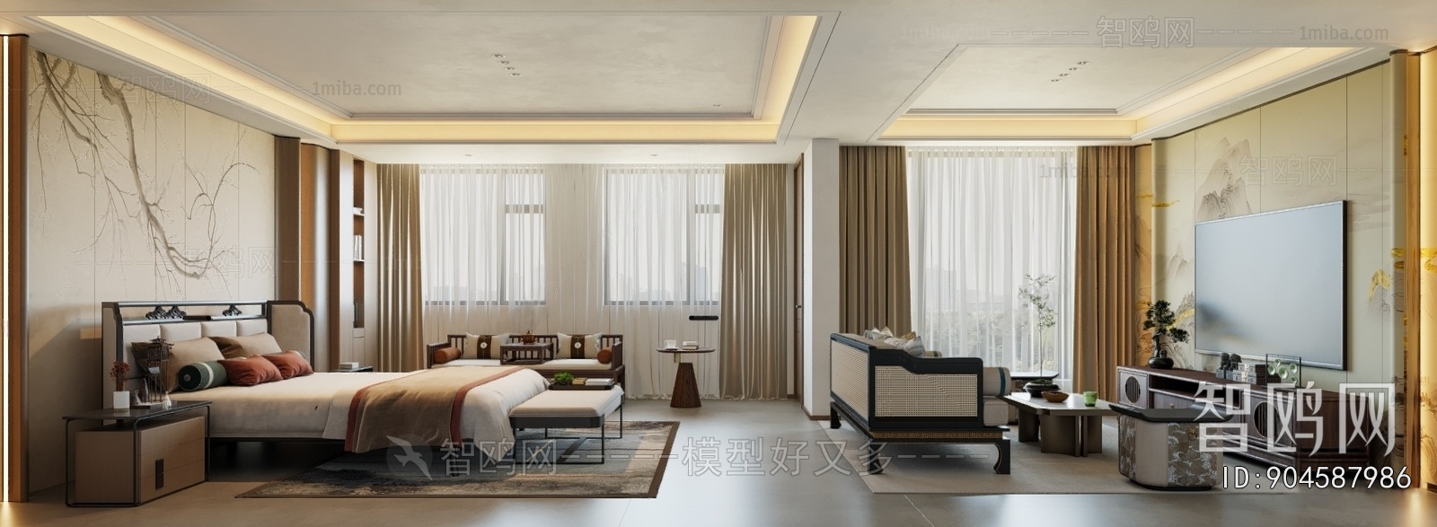 New Chinese Style Bedroom