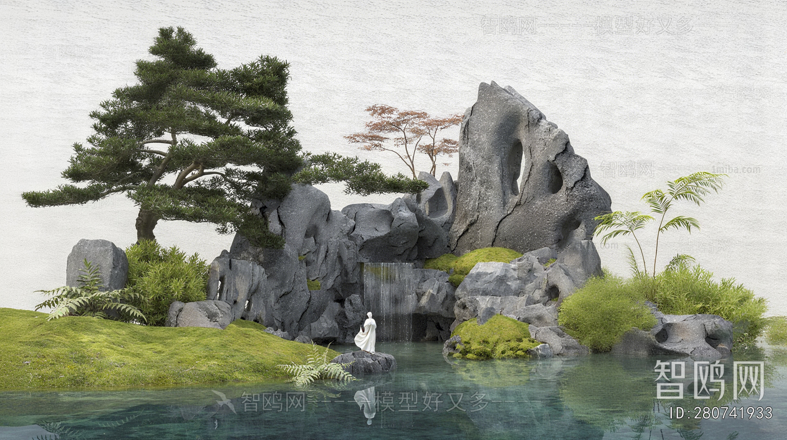 New Chinese Style Rockery Waterscape