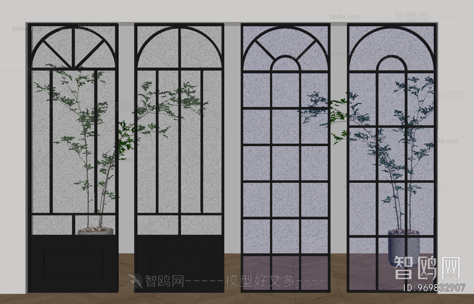 French Style Glass Screen Partition