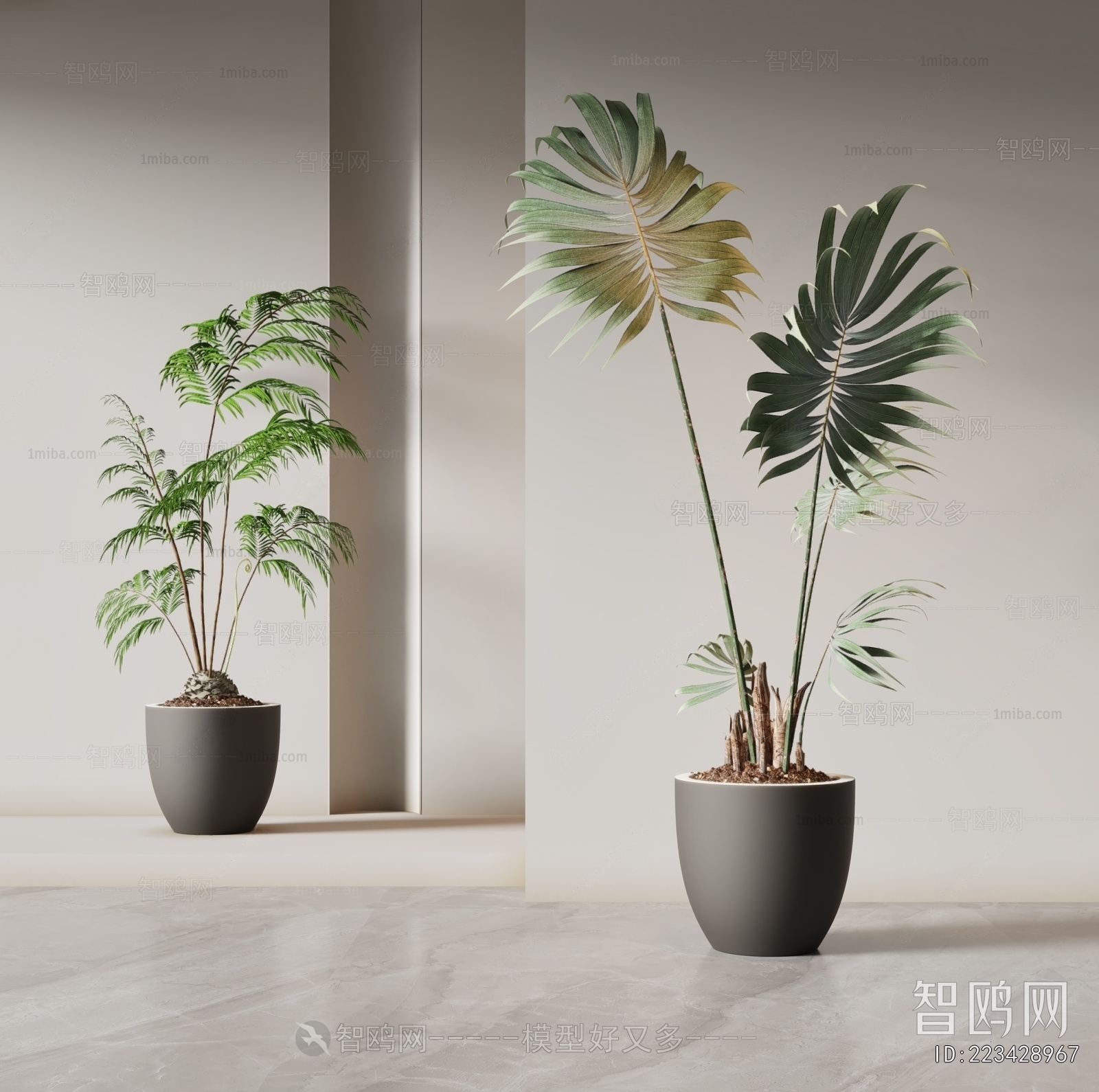 Modern Ground Green Plant Potted Plants