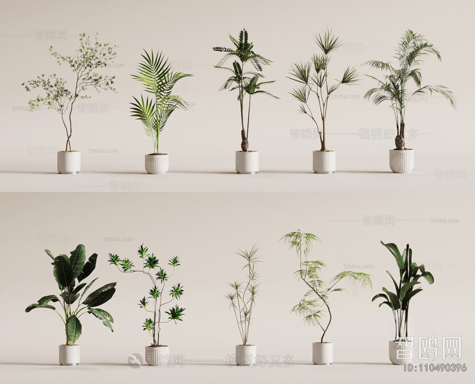 Modern Ground Green Plant Potted Plants