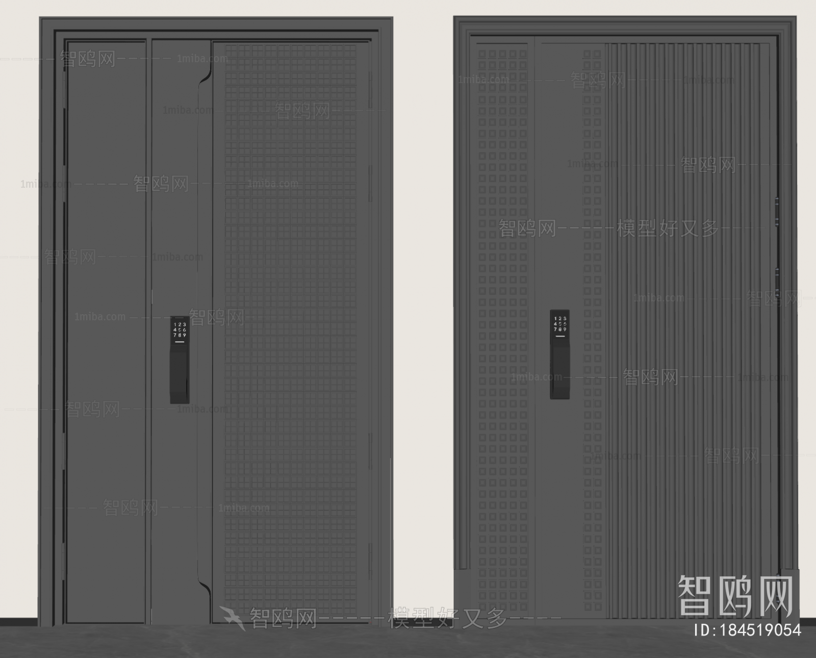 Modern Unequal Double Door