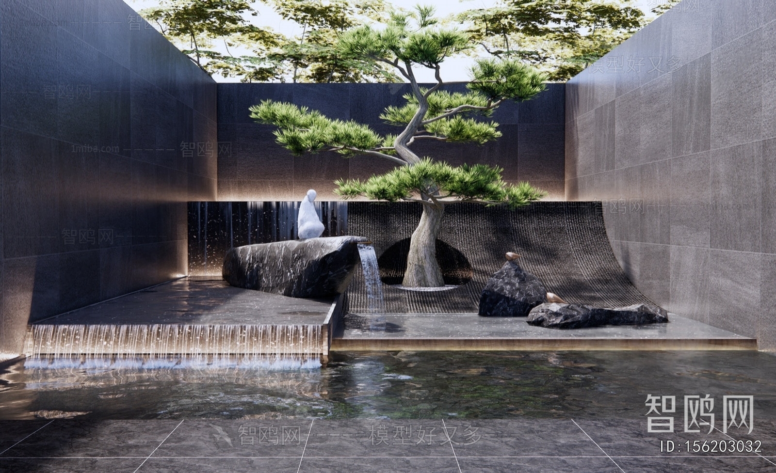 New Chinese Style Rockery Waterscape