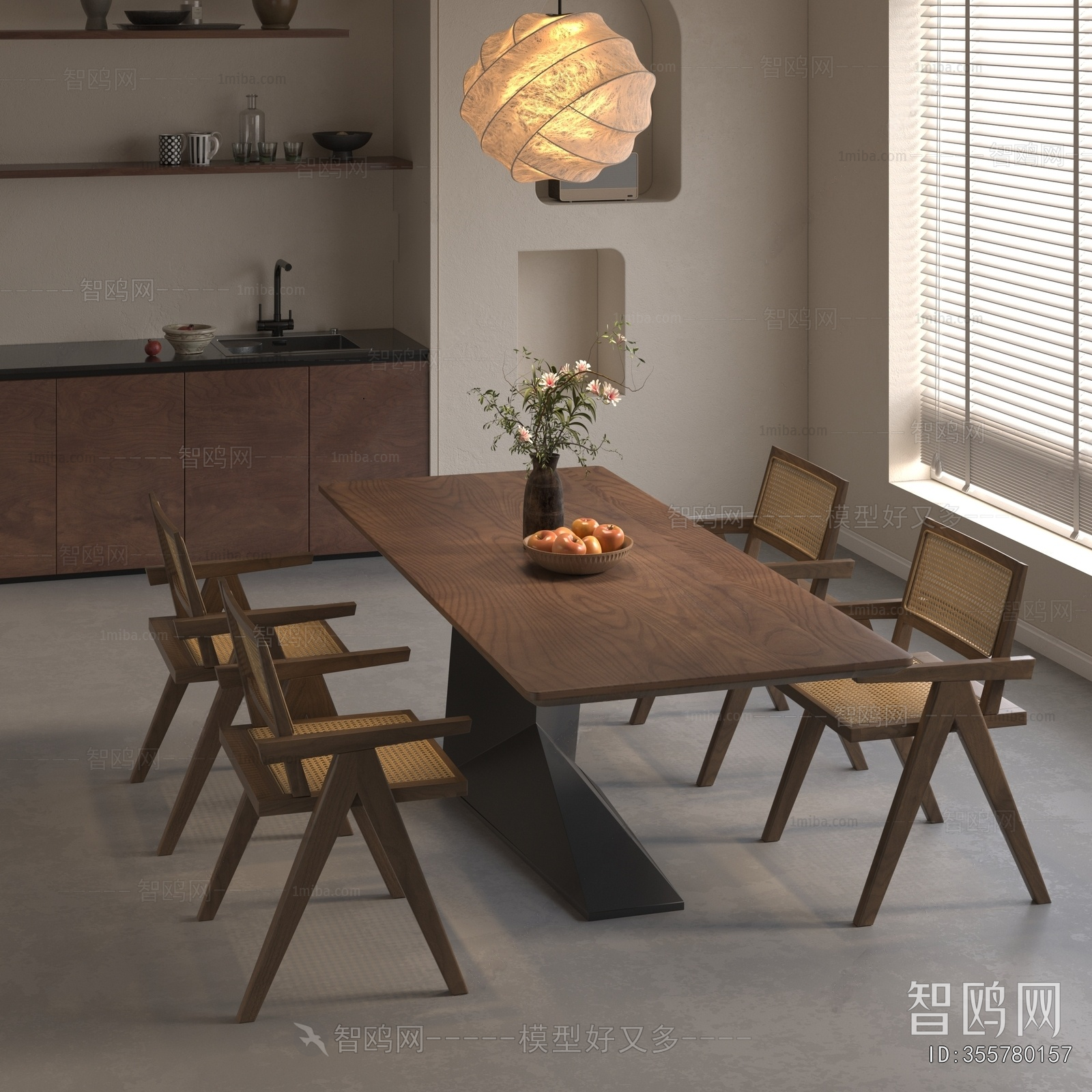 Wabi-sabi Style Dining Table And Chairs