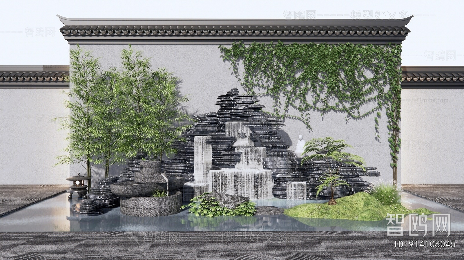 New Chinese Style Rockery Waterscape