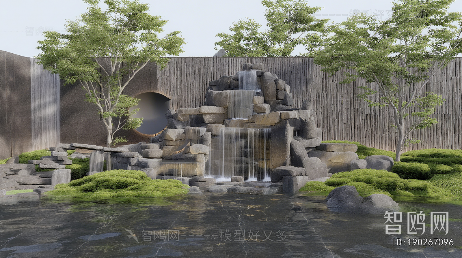 New Chinese Style Rockery Waterscape