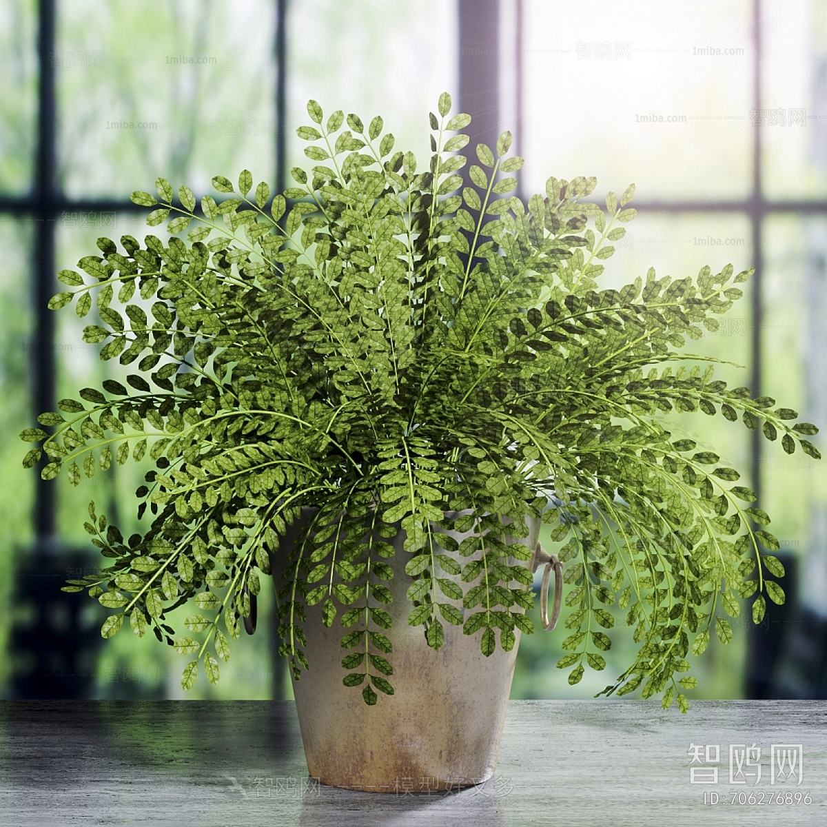 Modern Potted Green Plant