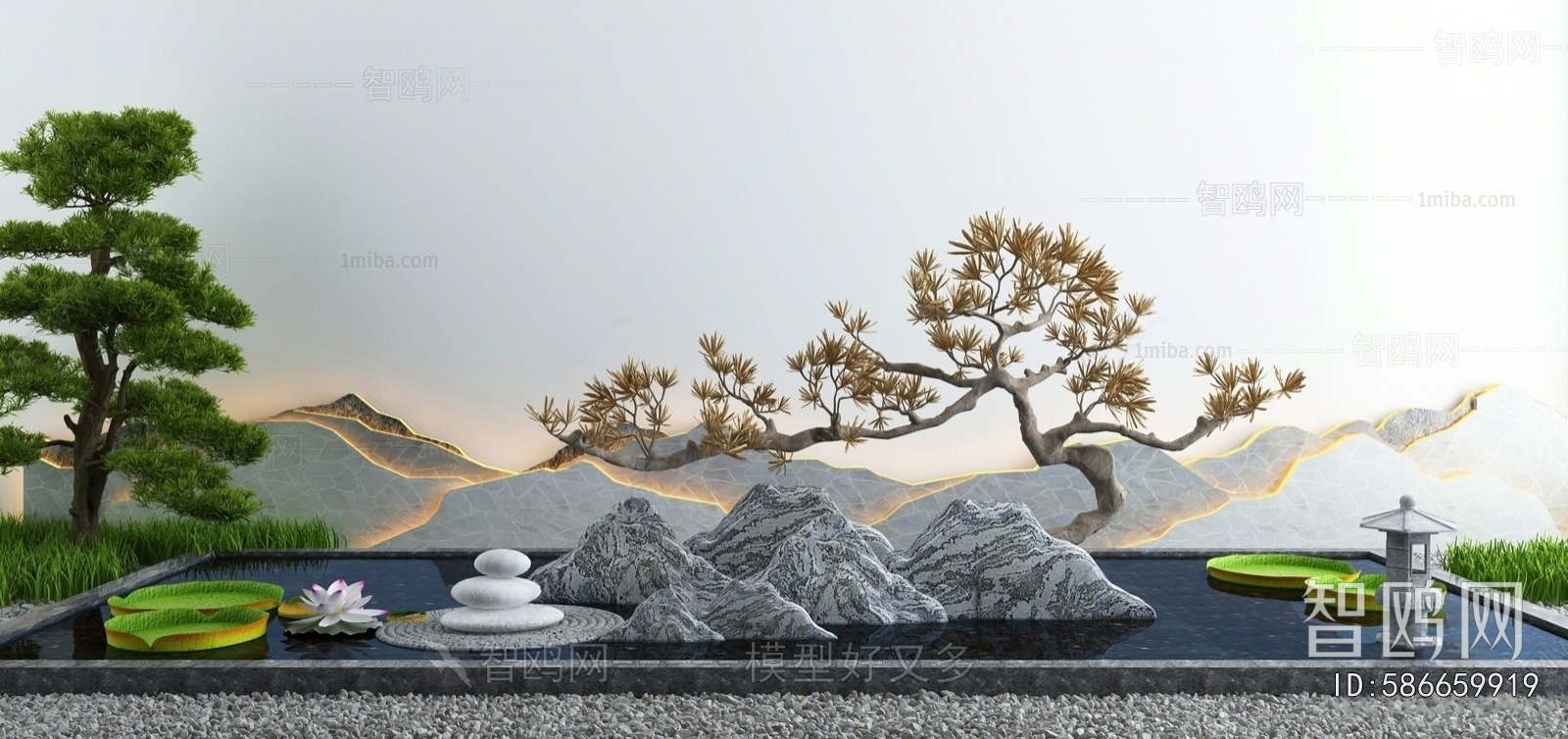 New Chinese Style Rockery Waterscape