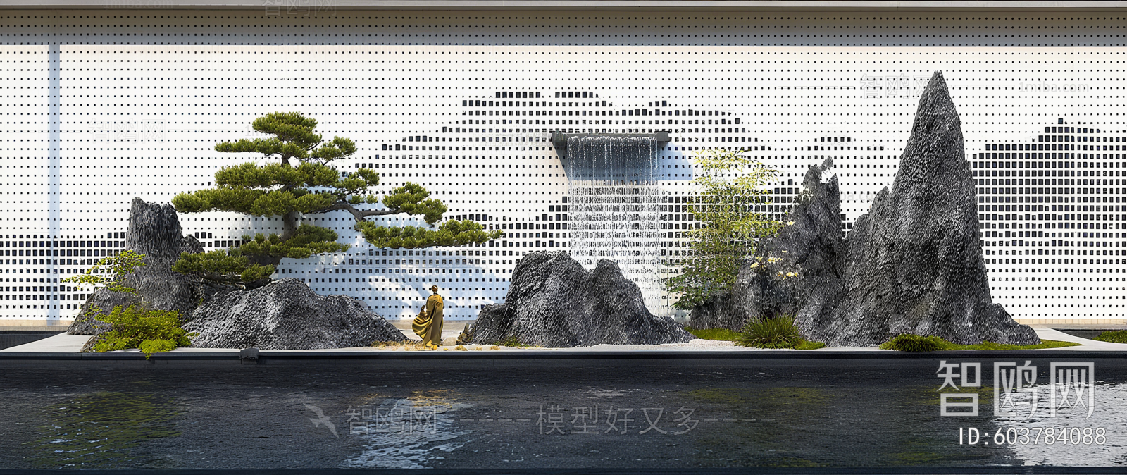 New Chinese Style Rockery Waterscape