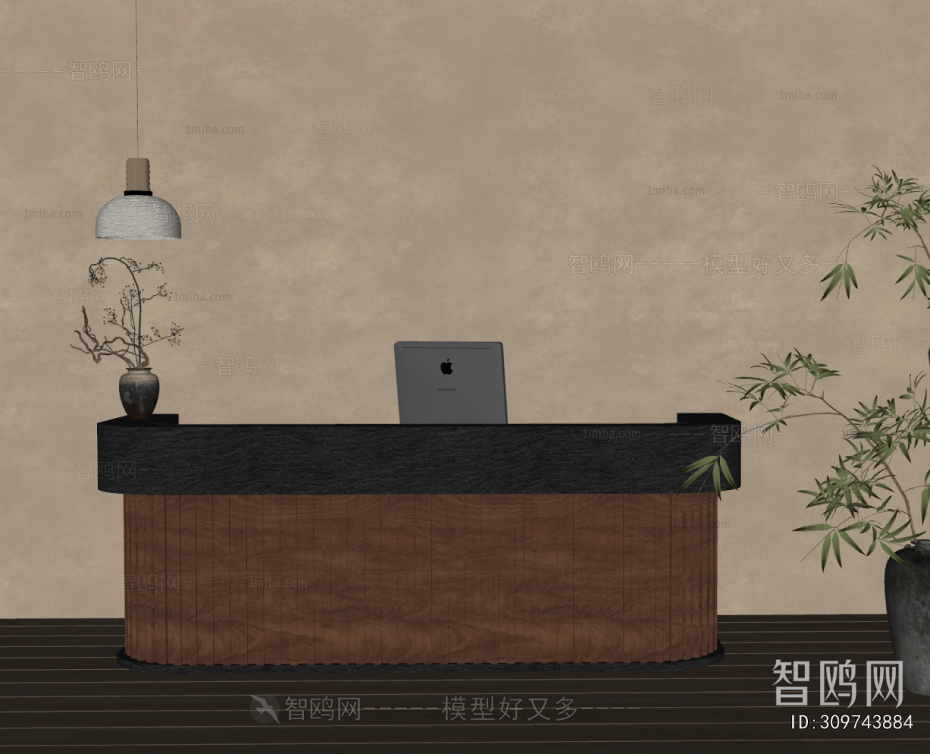 Wabi-sabi Style Reception Desk