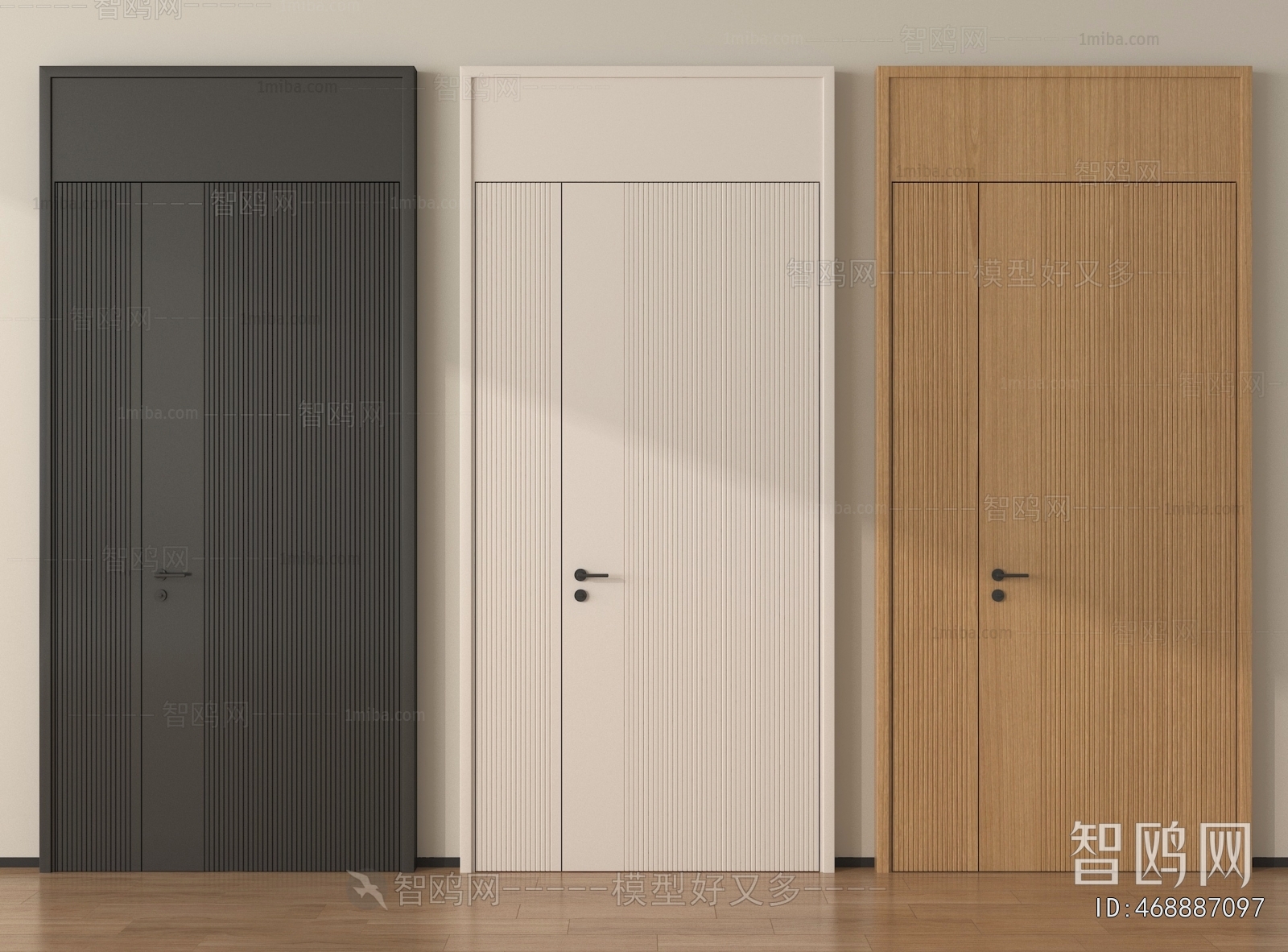 Modern Unequal Double Door