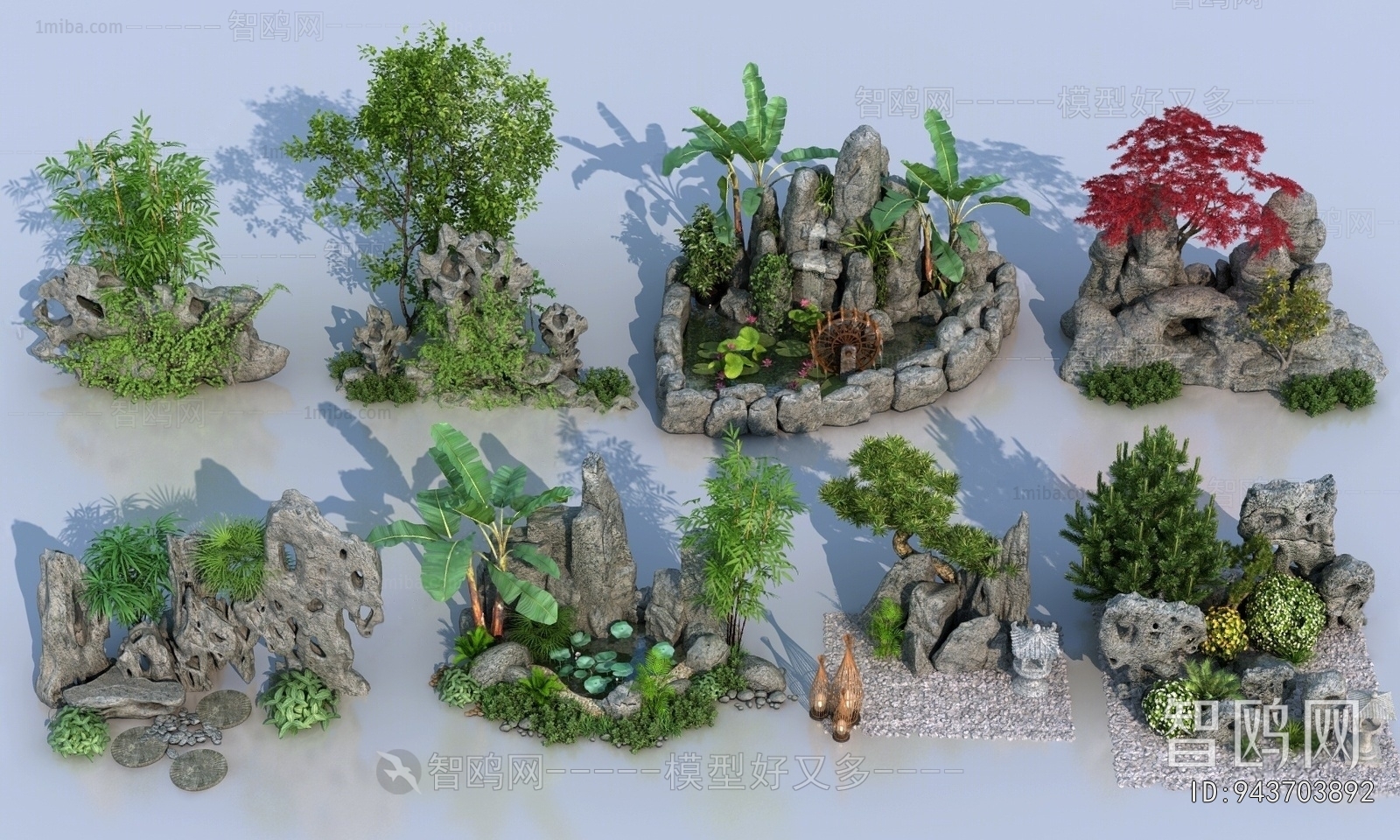 New Chinese Style Rockery Waterscape