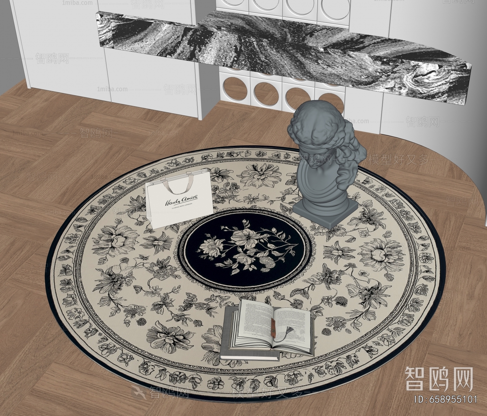 French Style Circular Carpet