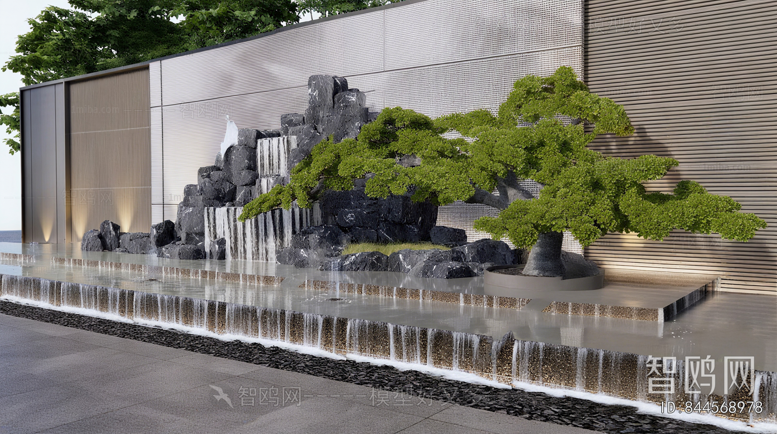 New Chinese Style Rockery Waterscape