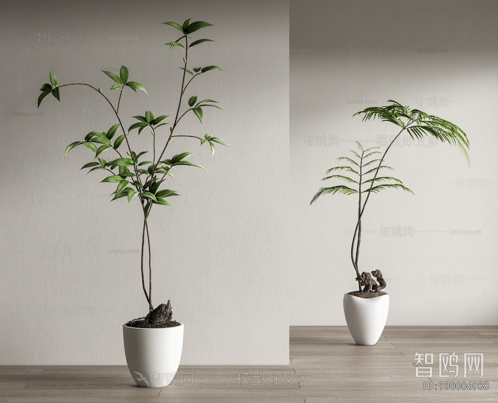 Modern Ground Green Plant Potted Plants
