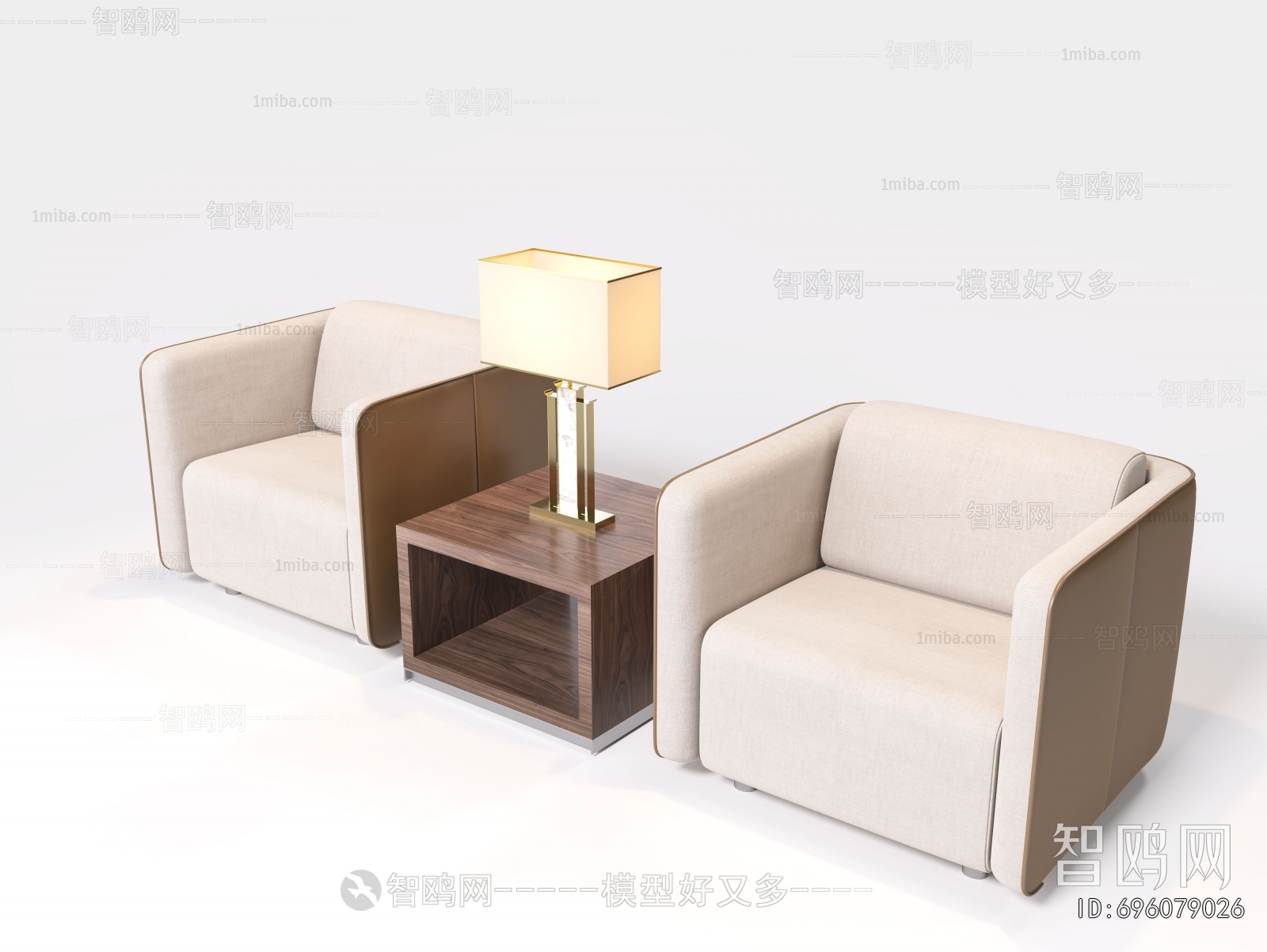 New Chinese Style Single Sofa