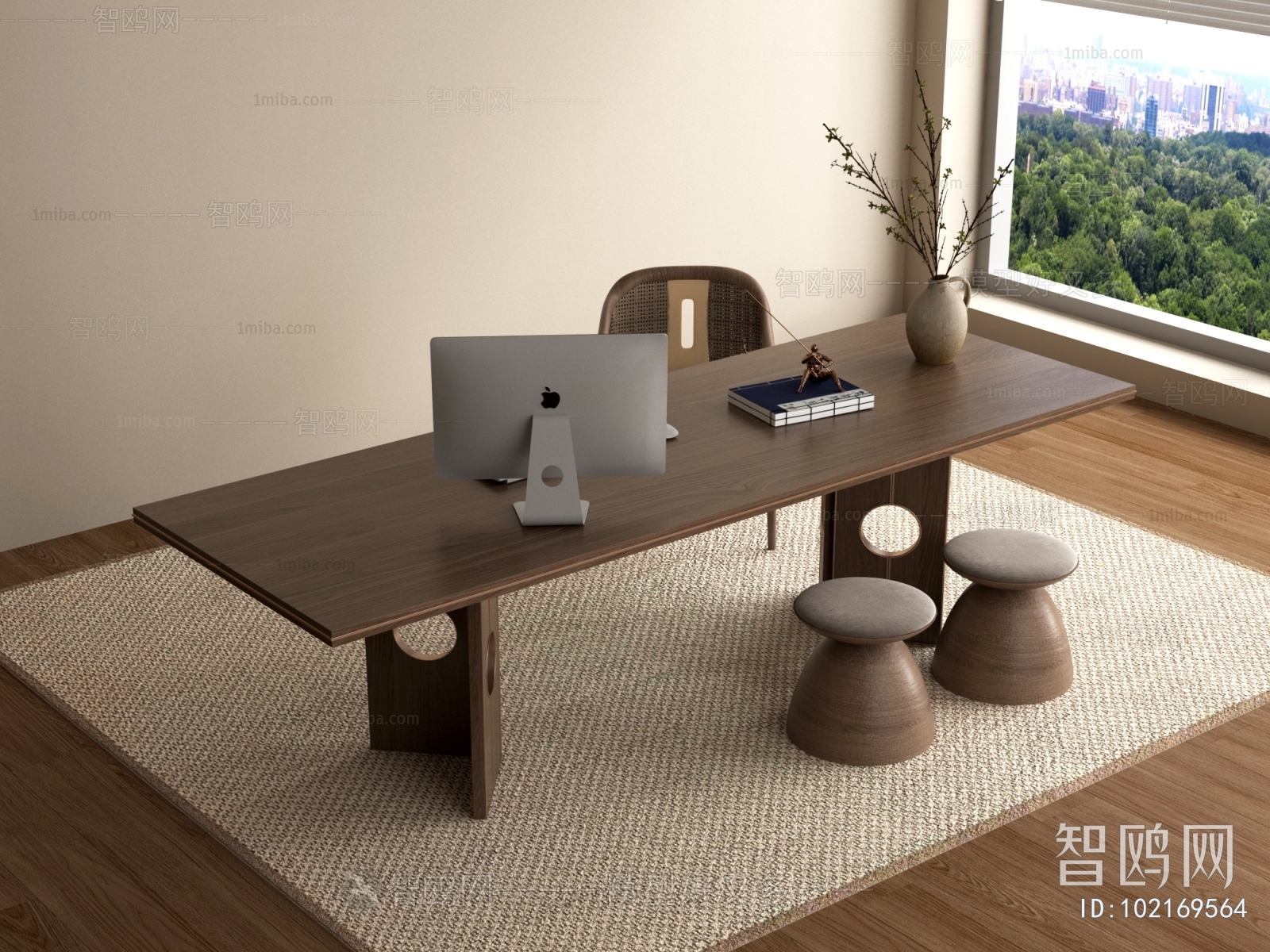 New Chinese Style Office Desk And Chair