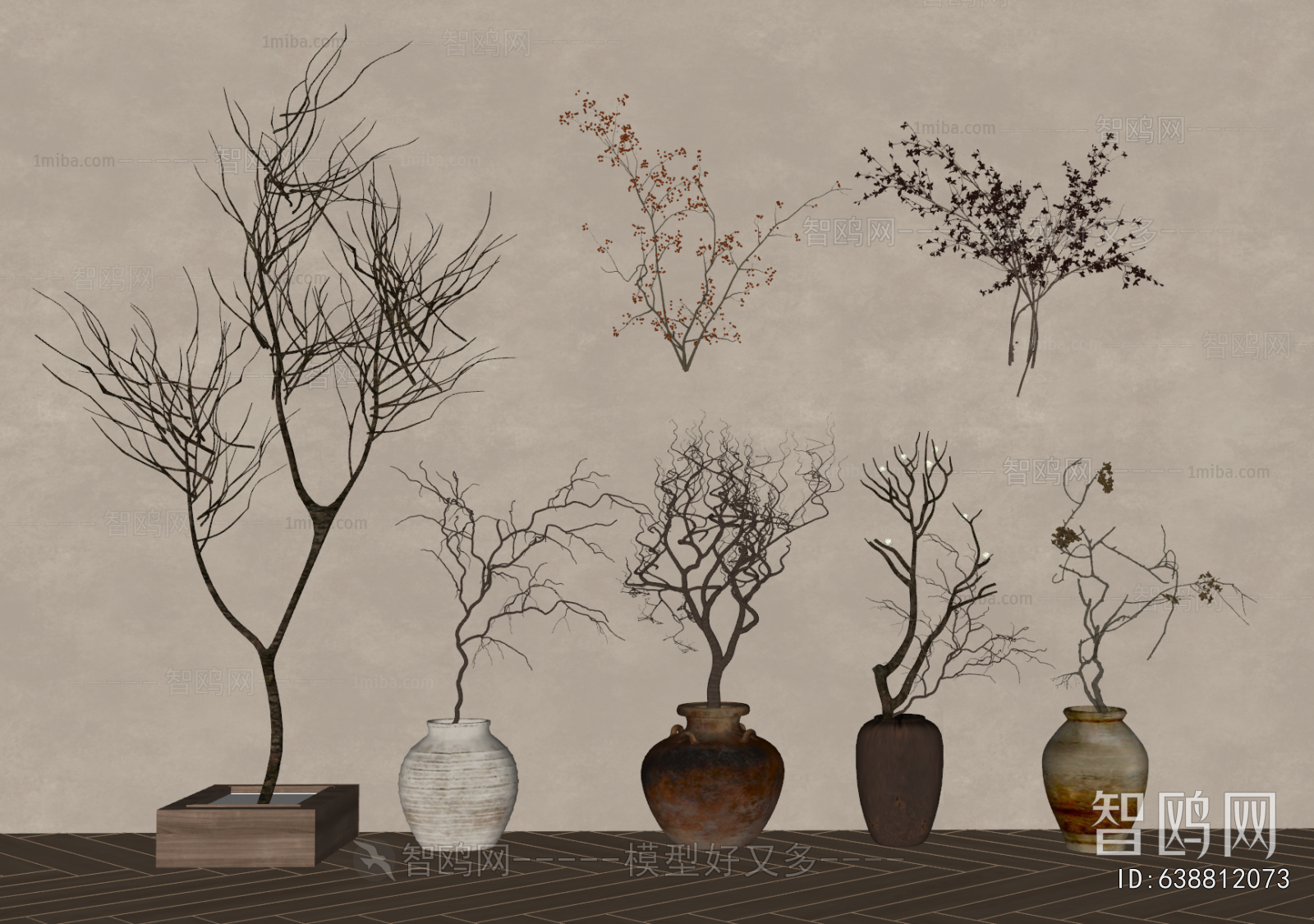 Wabi-sabi Style Ground Green Plant Potted Plants