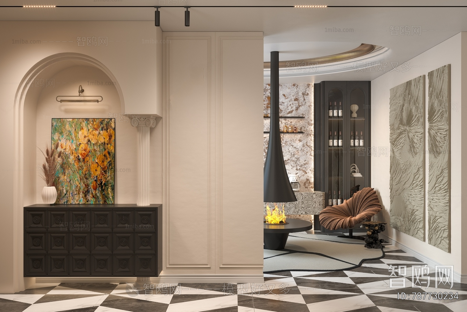 French Style Hallway