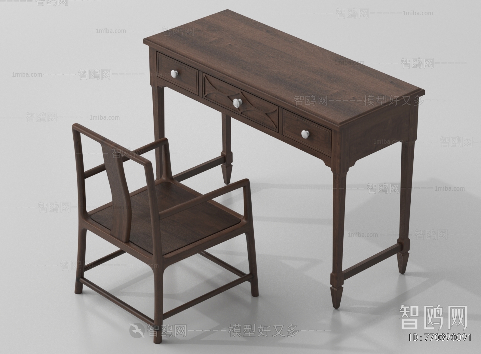 New Chinese Style Computer Desk And Chair