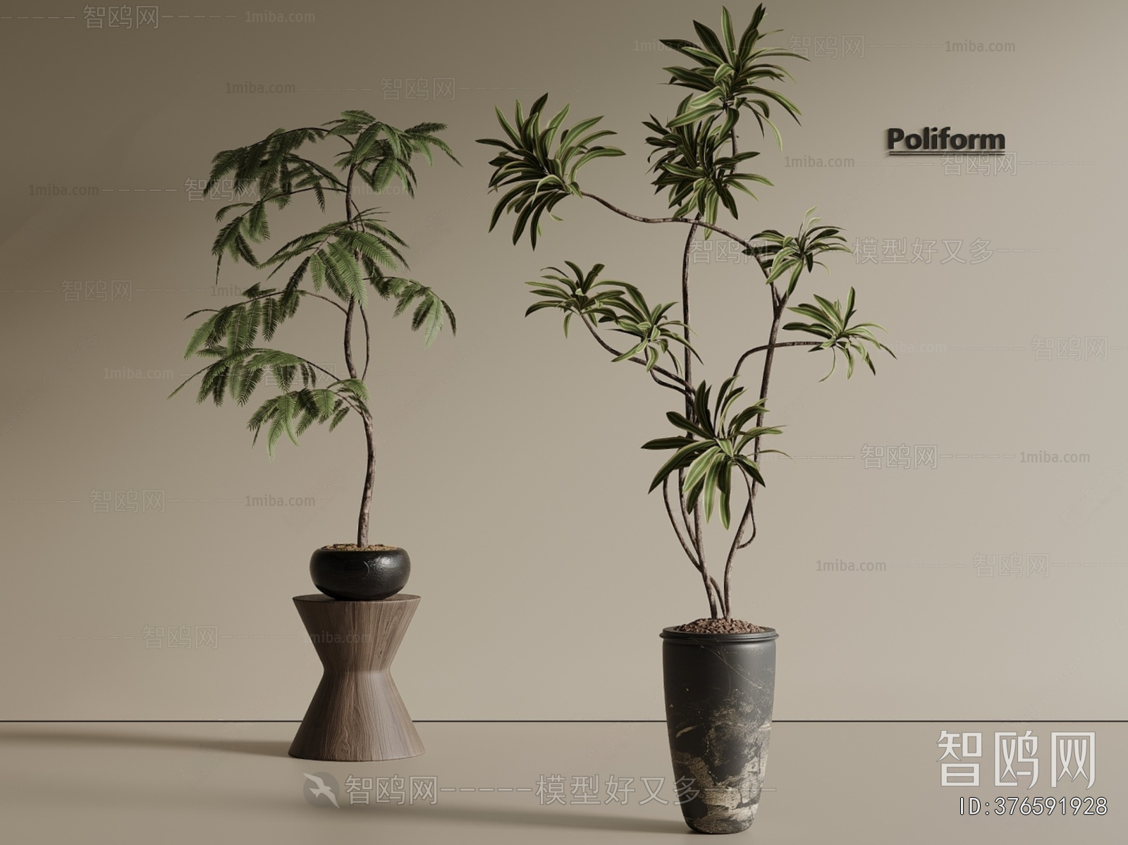 Modern Ground Green Plant Potted Plants