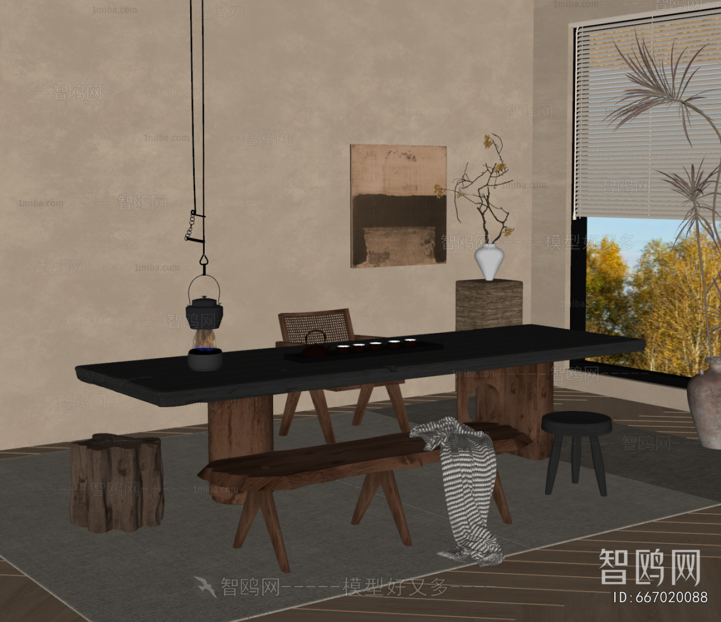 Wabi-sabi Style Tea Tables And Chairs