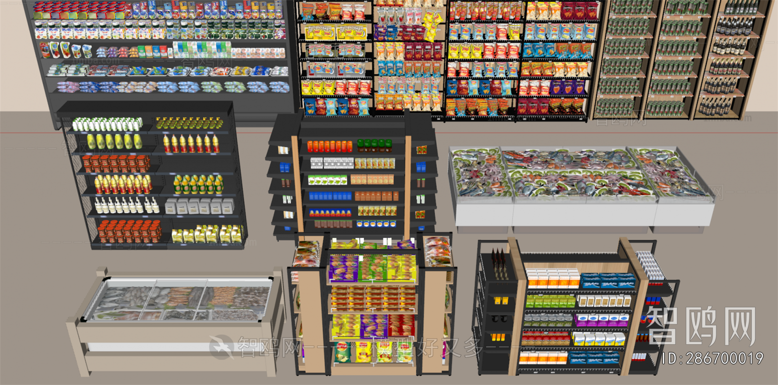 Modern Supermarket Shelf