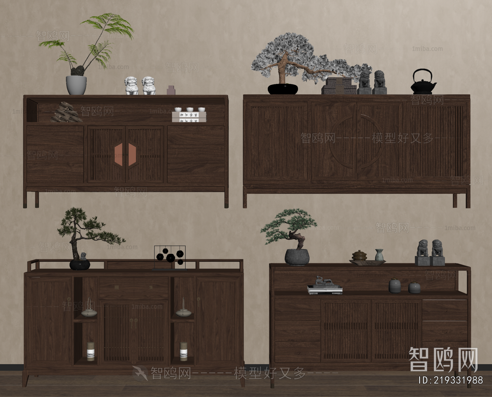 New Chinese Style Side Cabinet