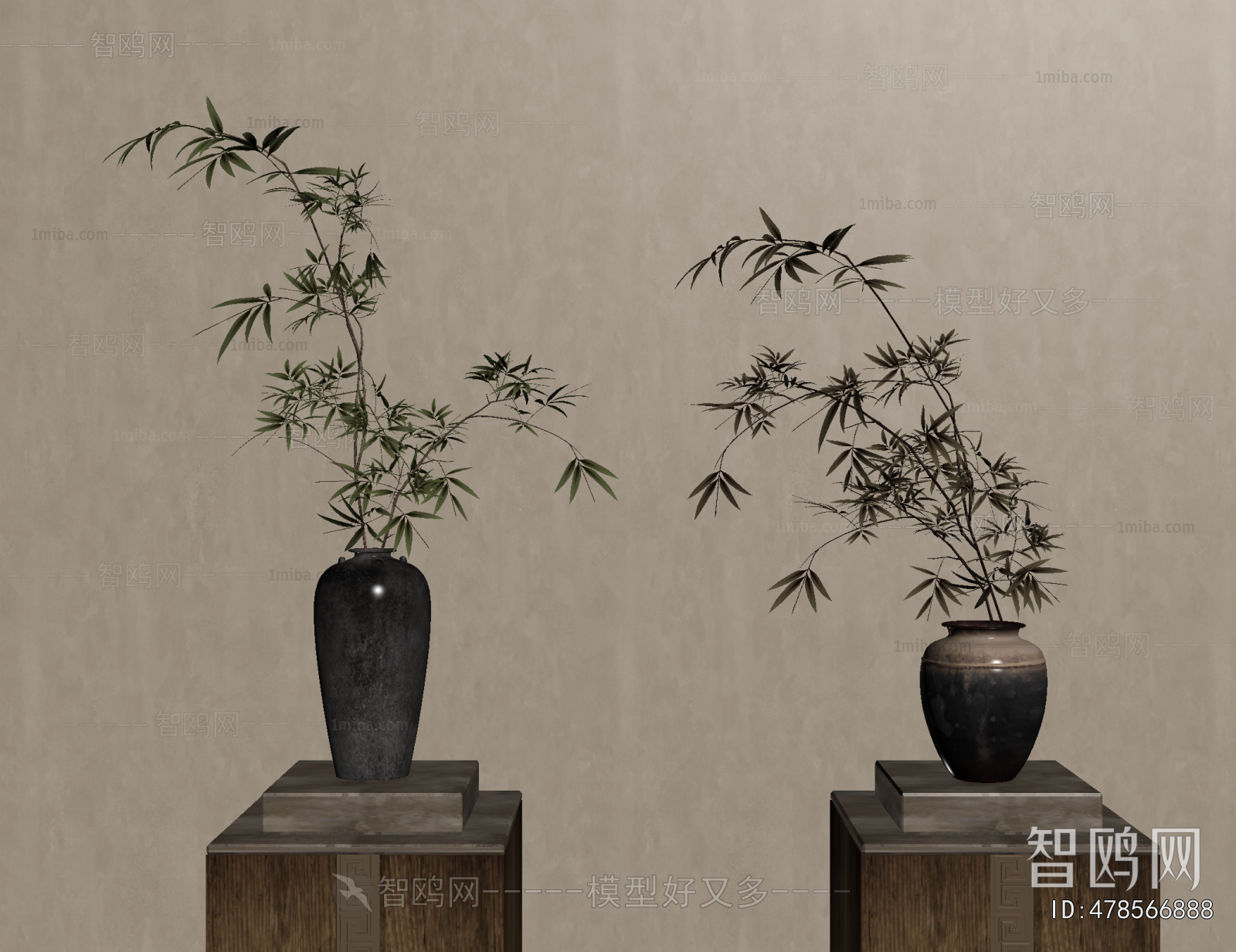 New Chinese Style Potted Green Plant