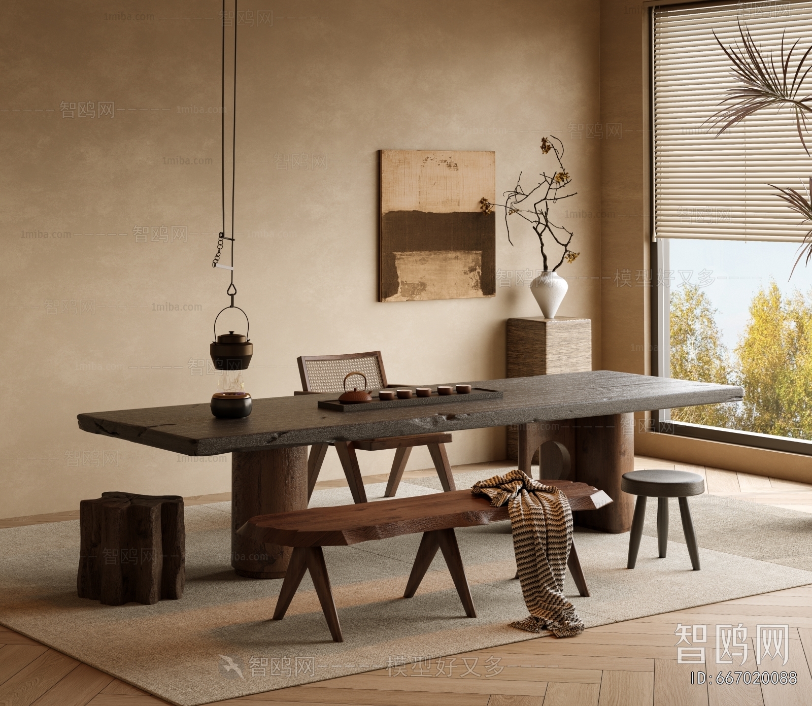 Wabi-sabi Style Tea Tables And Chairs