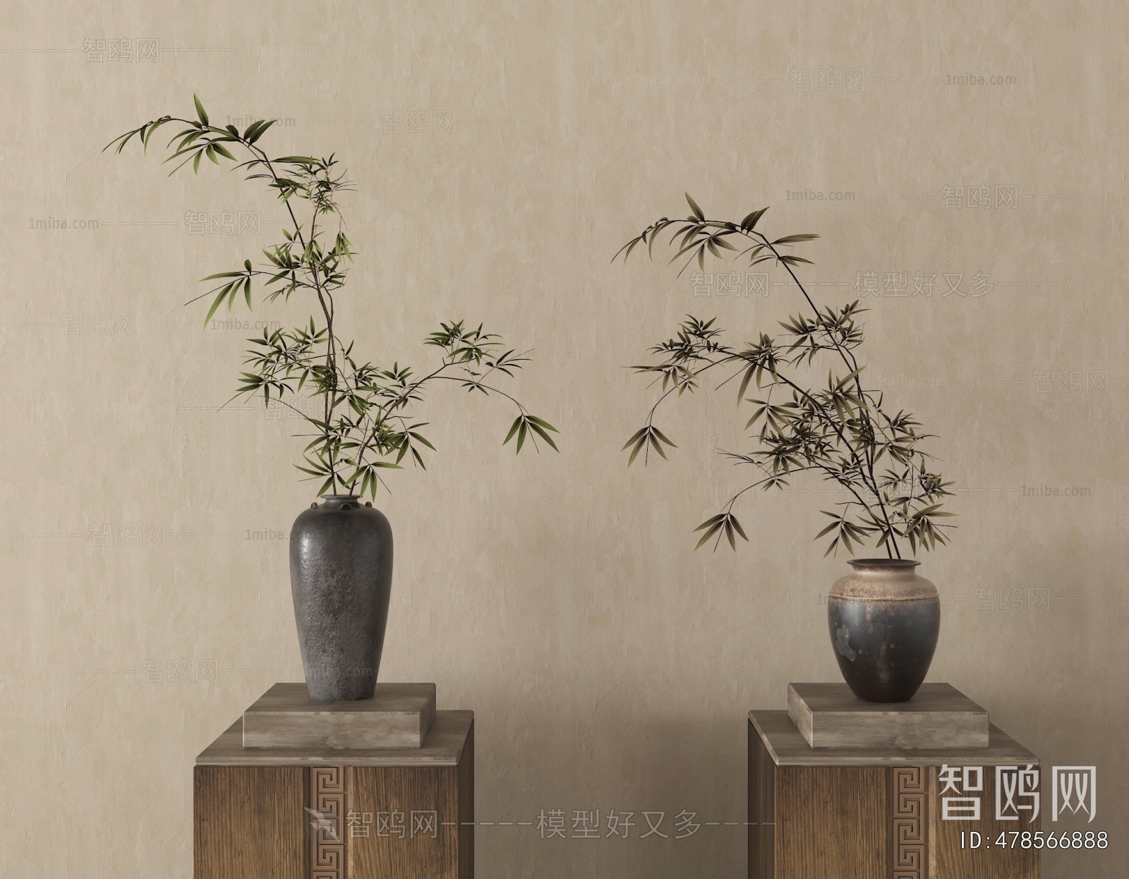 New Chinese Style Potted Green Plant