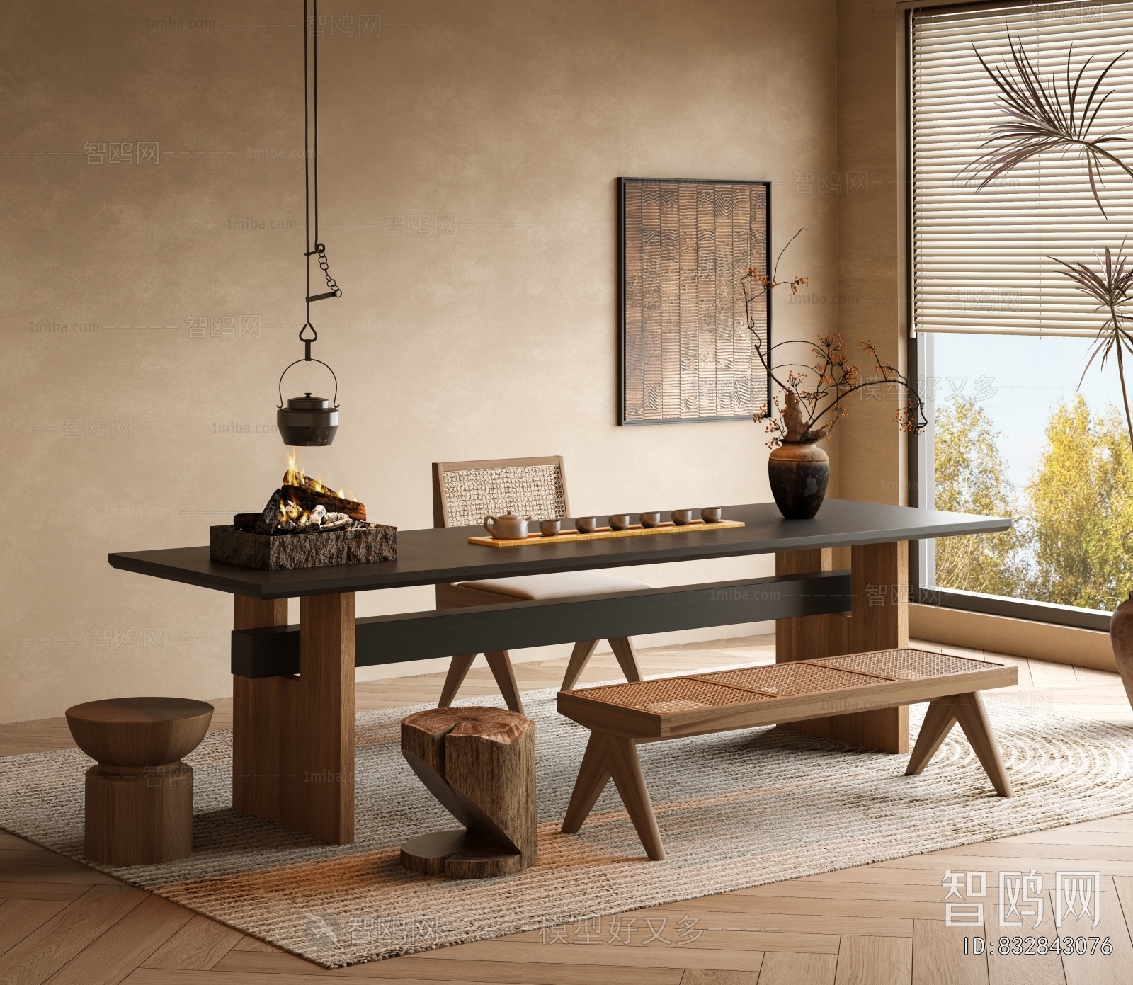 Wabi-sabi Style Tea Tables And Chairs