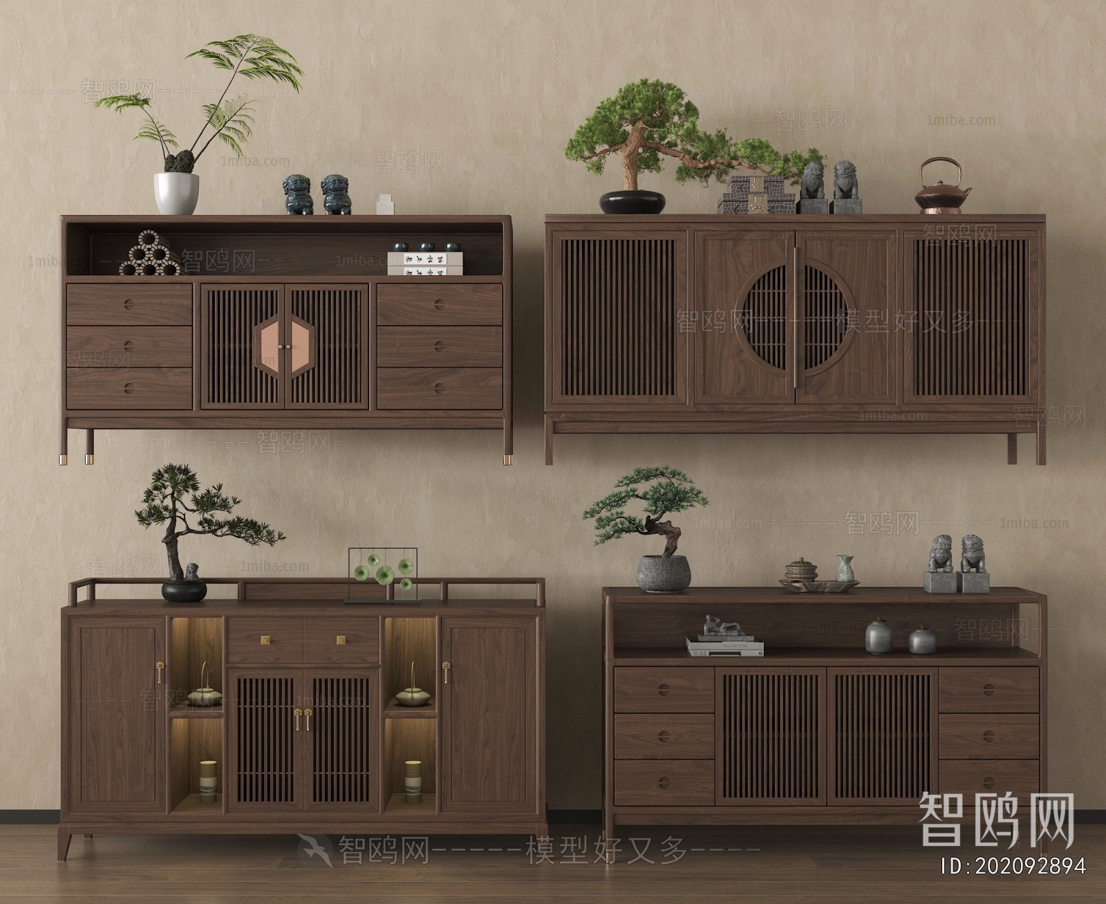 New Chinese Style TV Cabinet