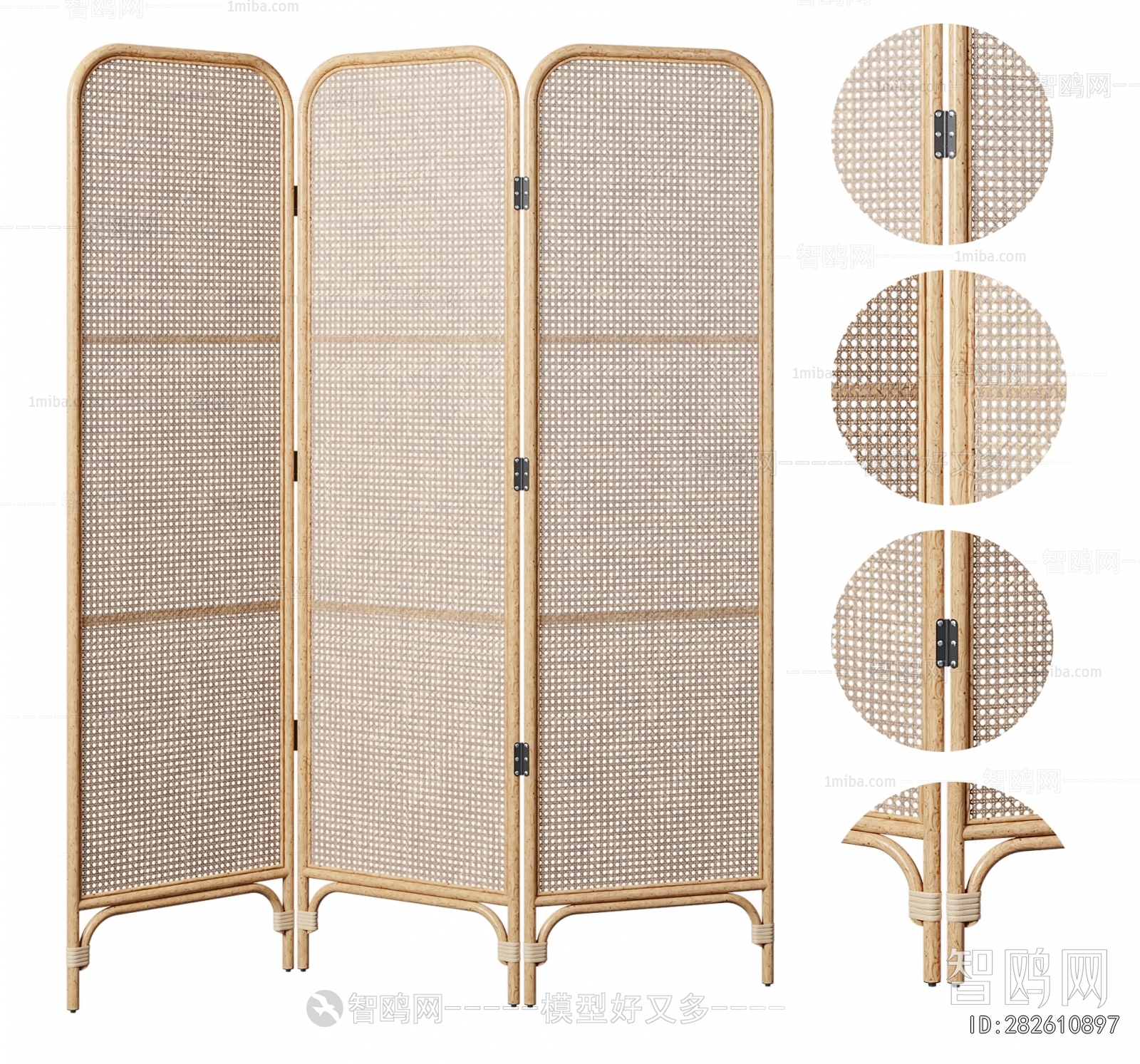 Wabi-sabi Style Wooden Screen Partition