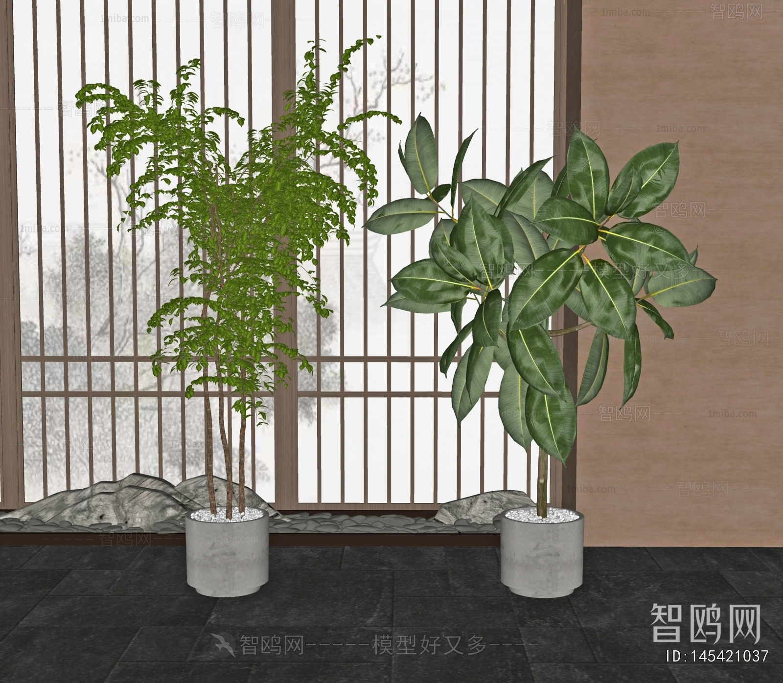 Modern Ground Green Plant Potted Plants
