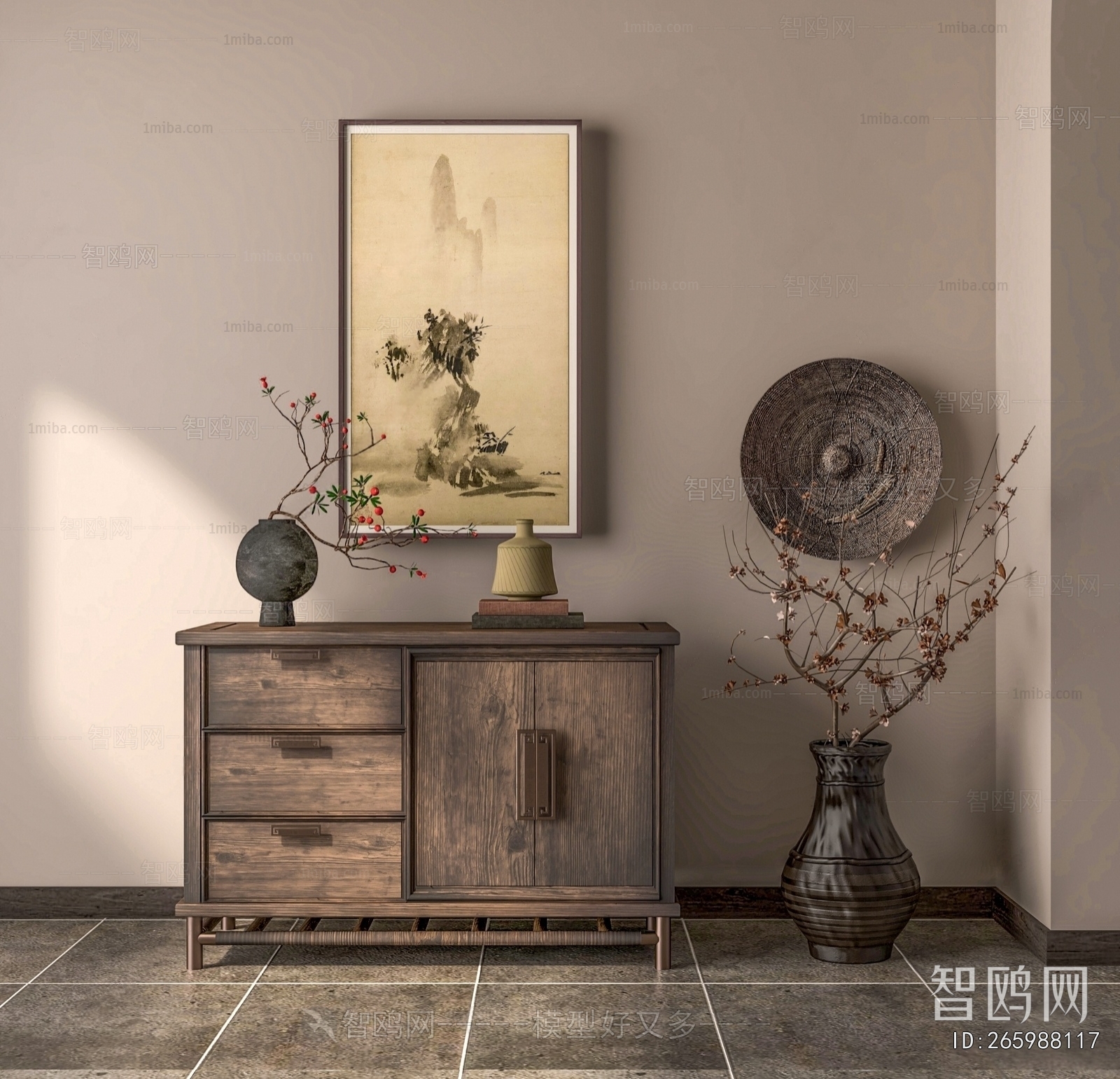 New Chinese Style Entrance Cabinet