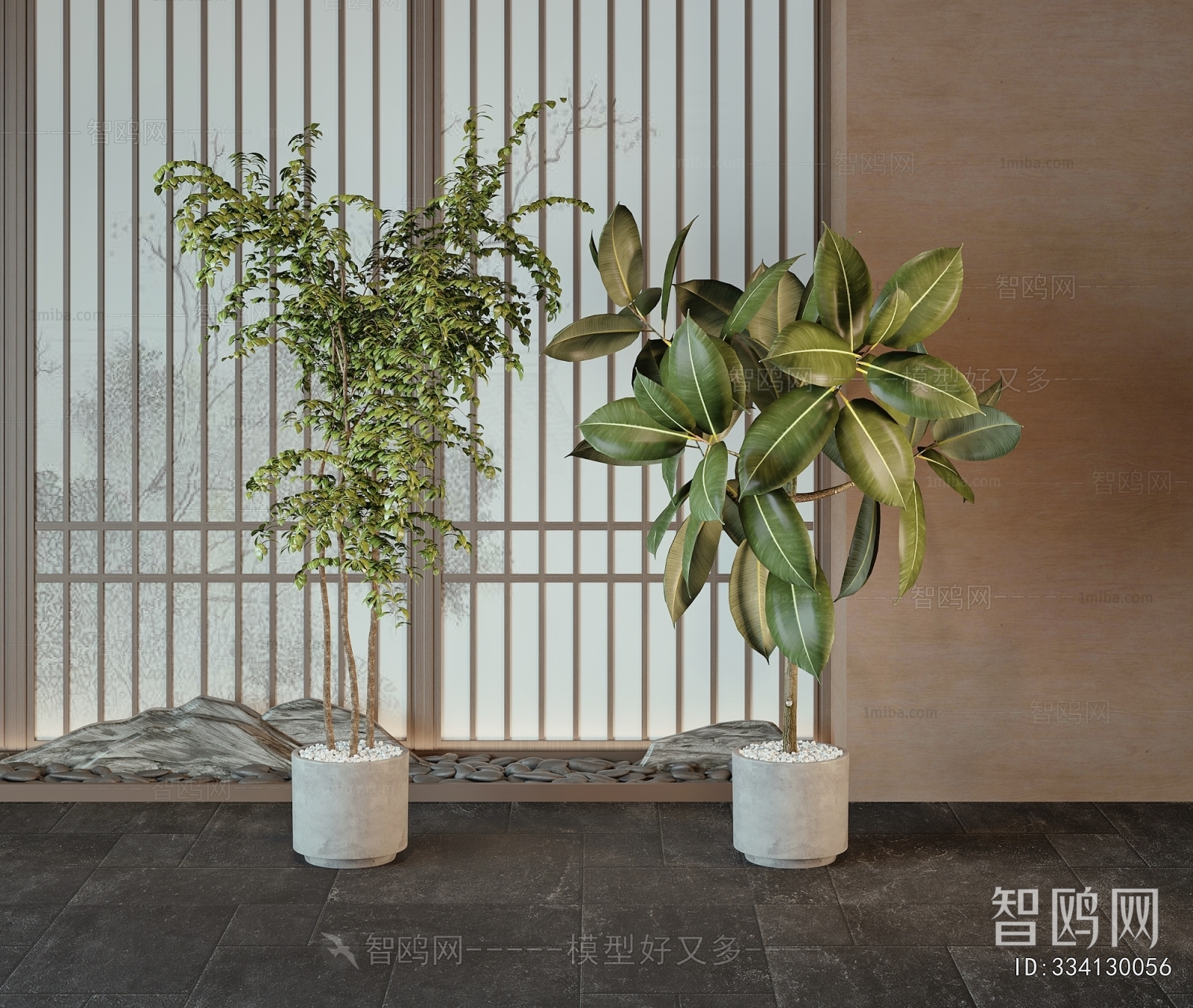 Modern Ground Green Plant Potted Plants