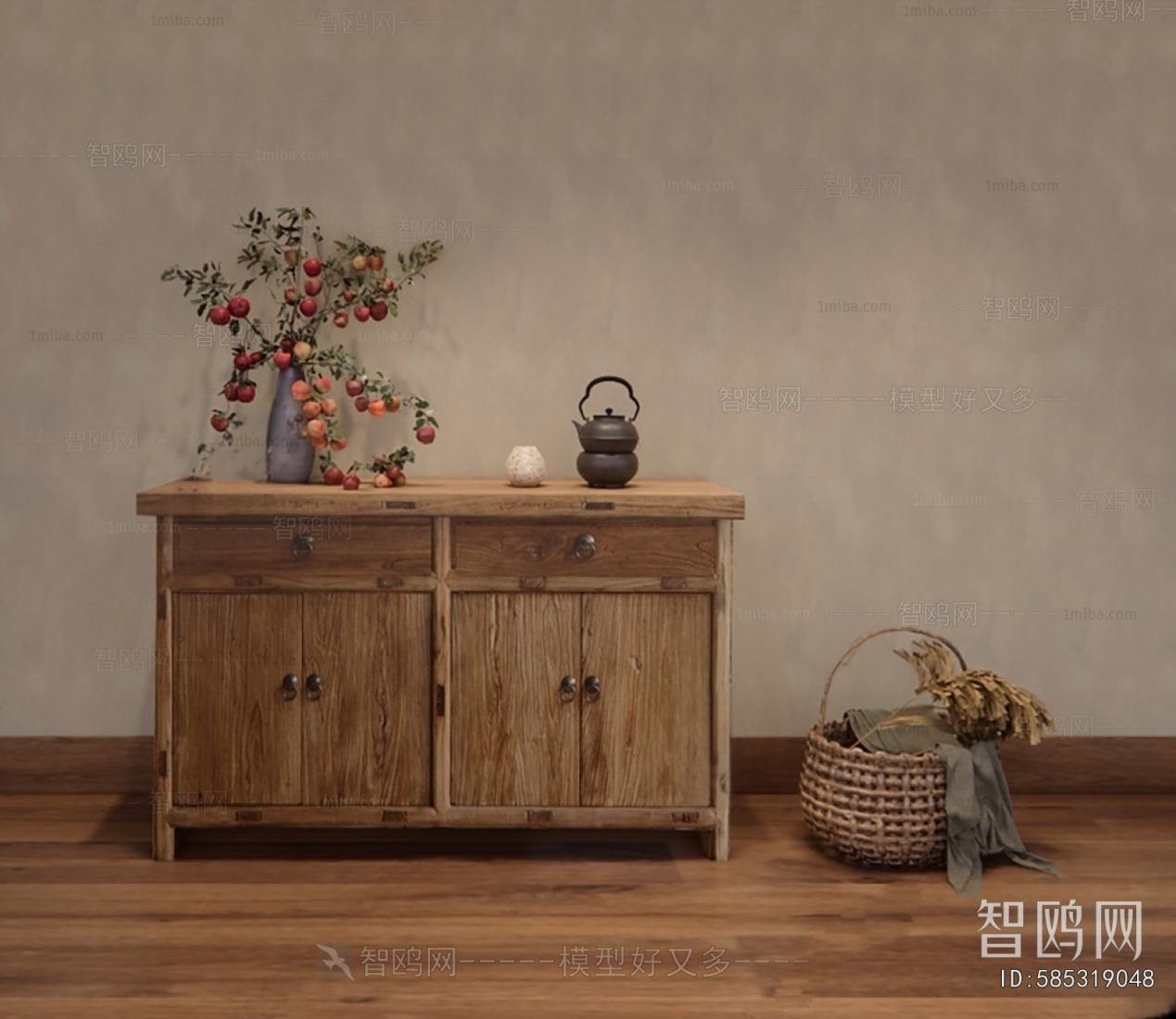 New Chinese Style Side Cabinet