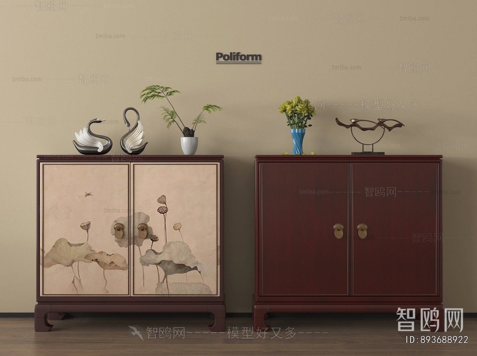 New Chinese Style Side Cabinet