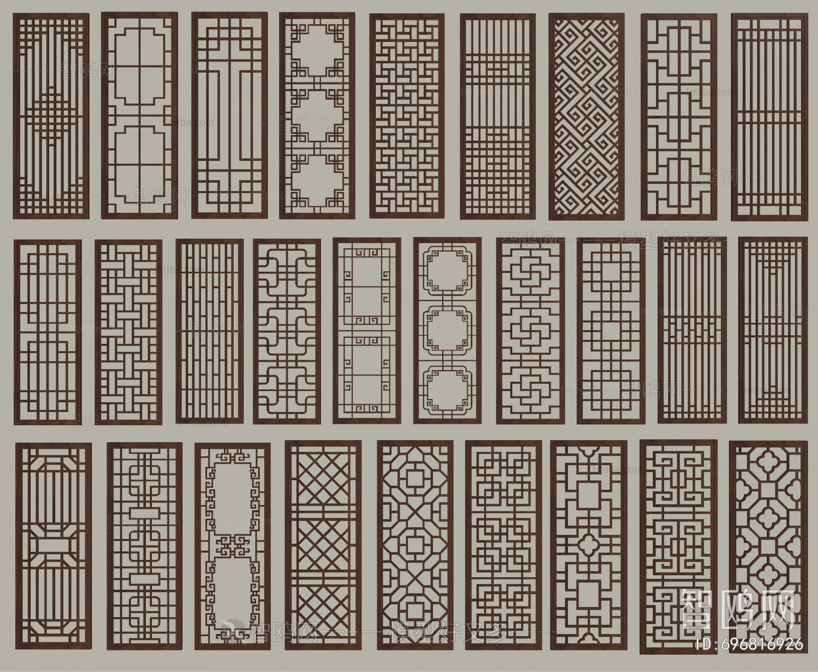 New Chinese Style Wooden Screen Partition