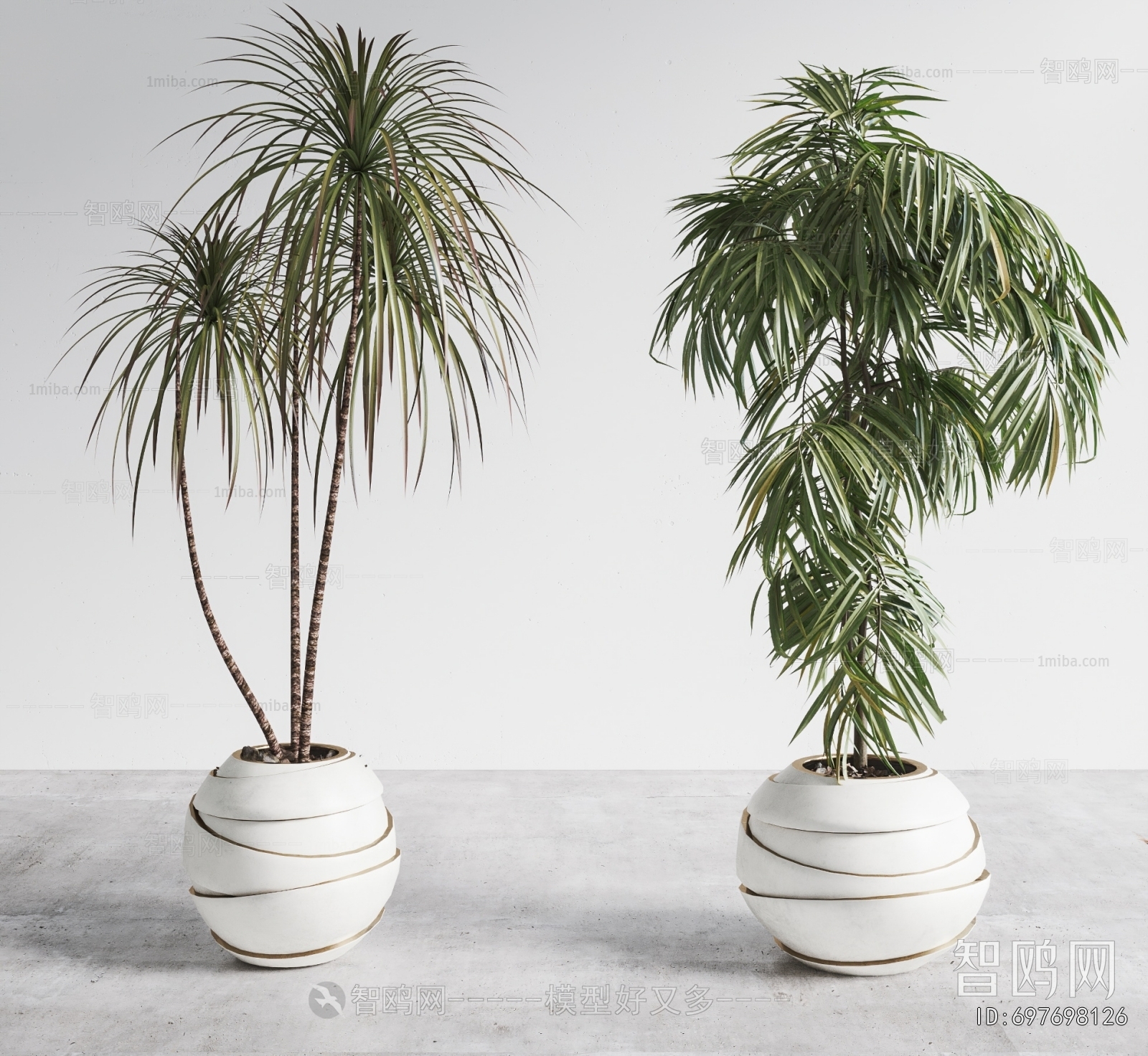 Modern Ground Green Plant Potted Plants