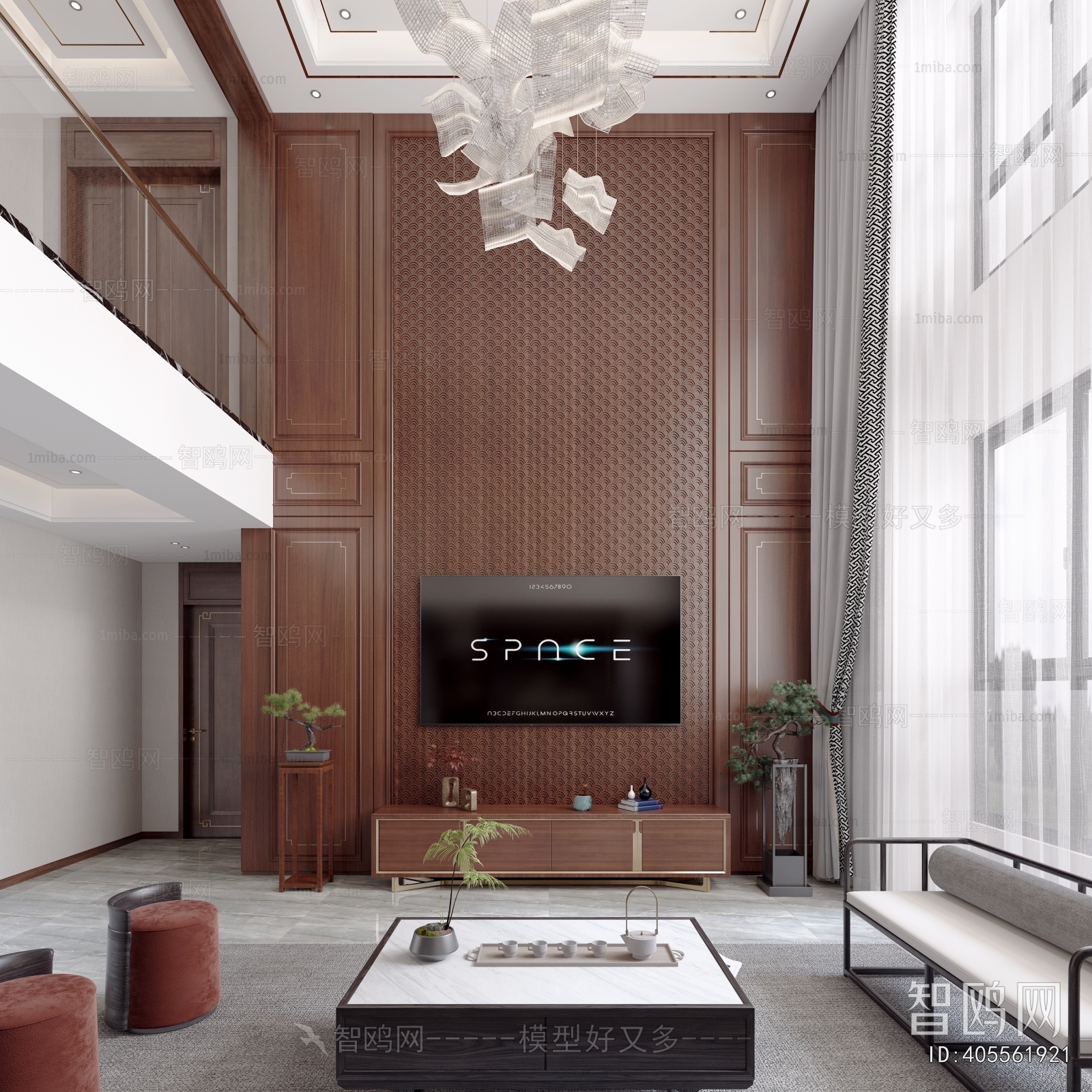 New Chinese Style A Living Room