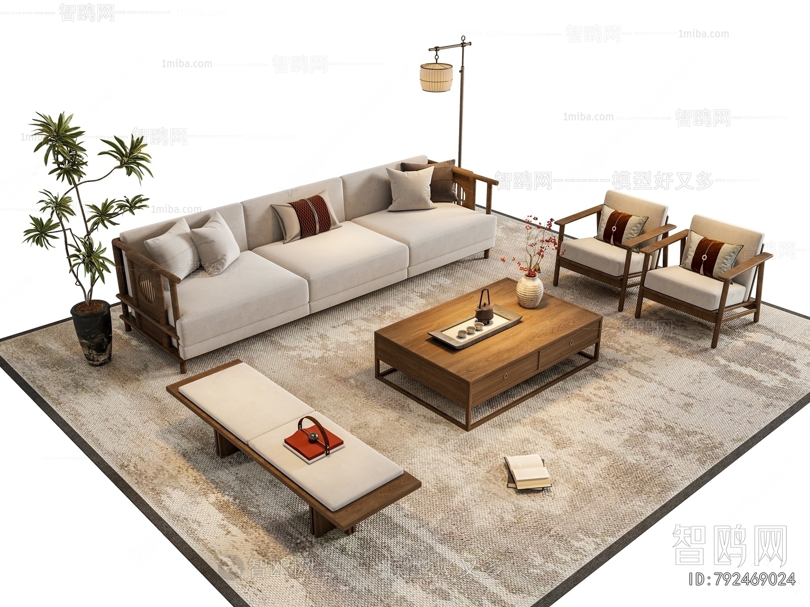 New Chinese Style Sofa Combination