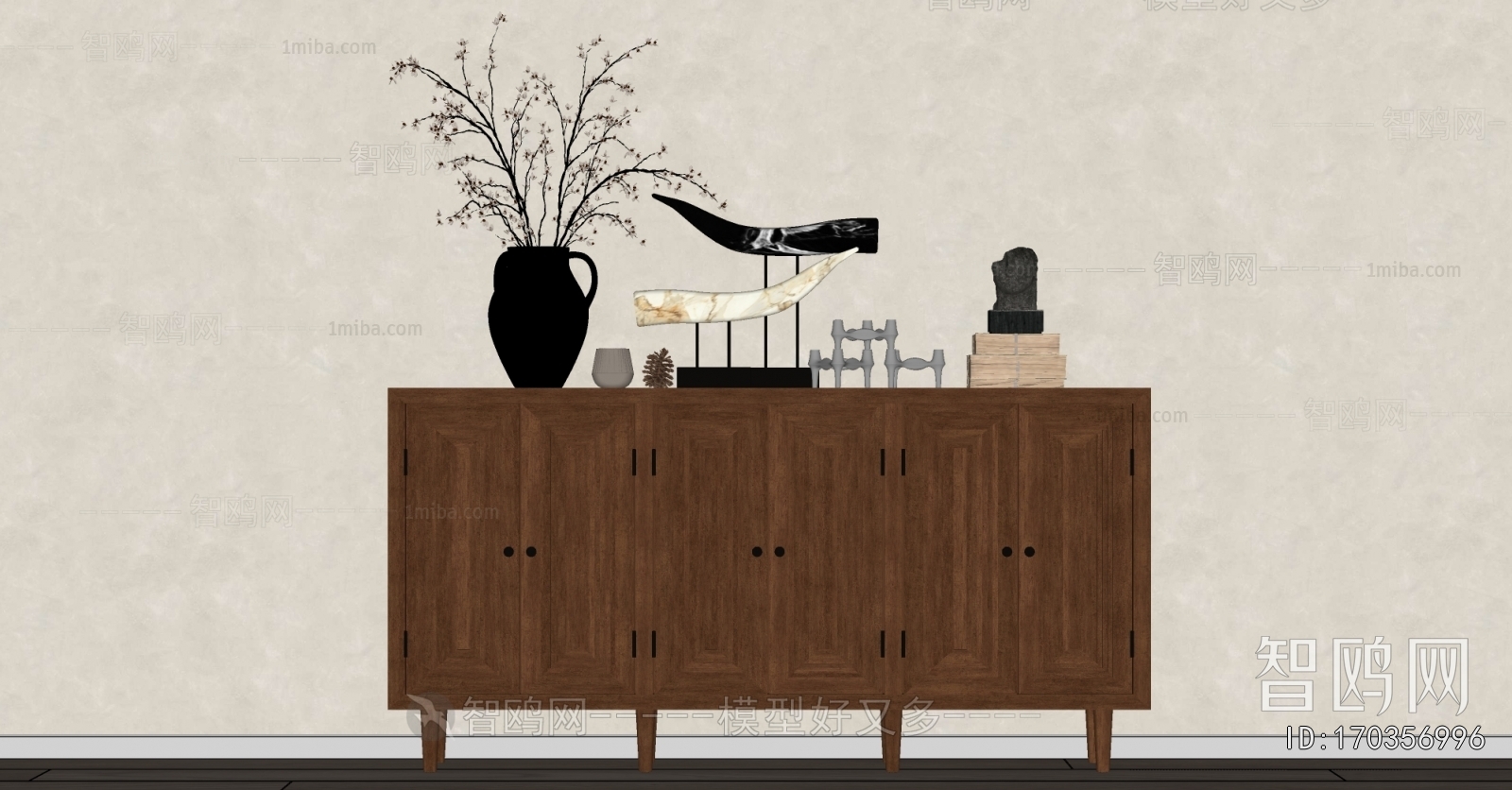 Wabi-sabi Style Side Cabinet