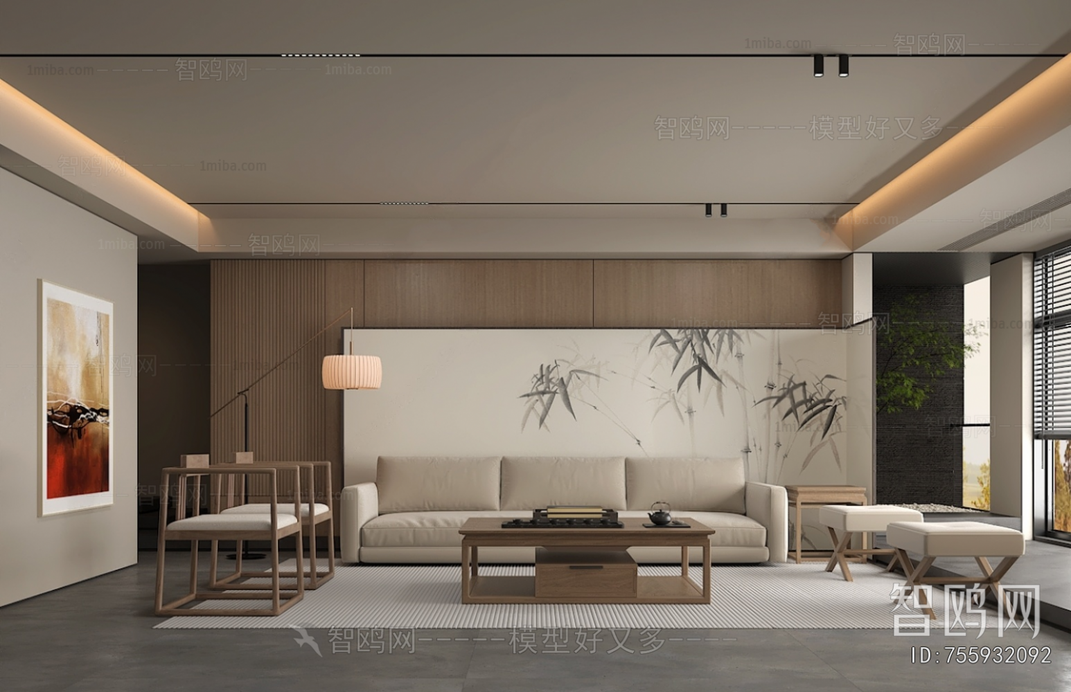 New Chinese Style A Living Room