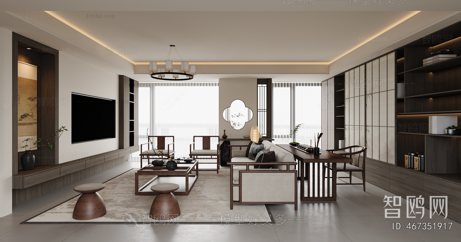 New Chinese Style A Living Room