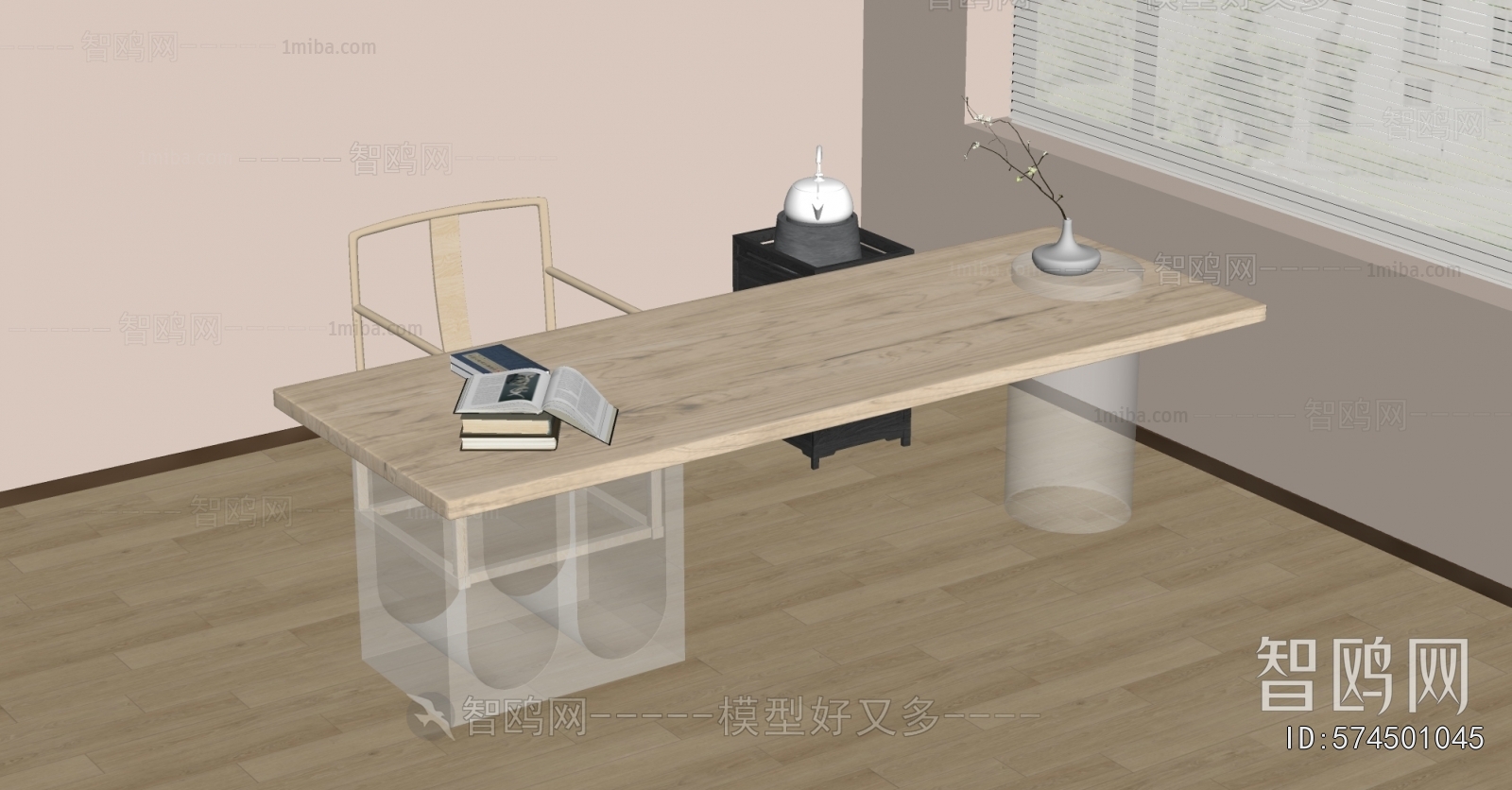 New Chinese Style Computer Desk And Chair